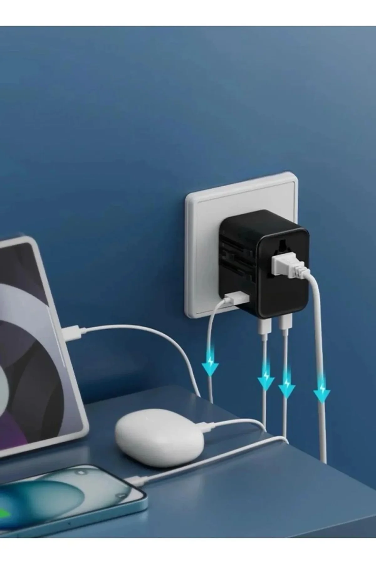25w Evrensel Seyahat Adaptörü, Eu/us/uk/au Priz Dönüştürücü, 1x Usb, 2x Type-c Hızlı Şarj - Just Cheap Store Görsel 3