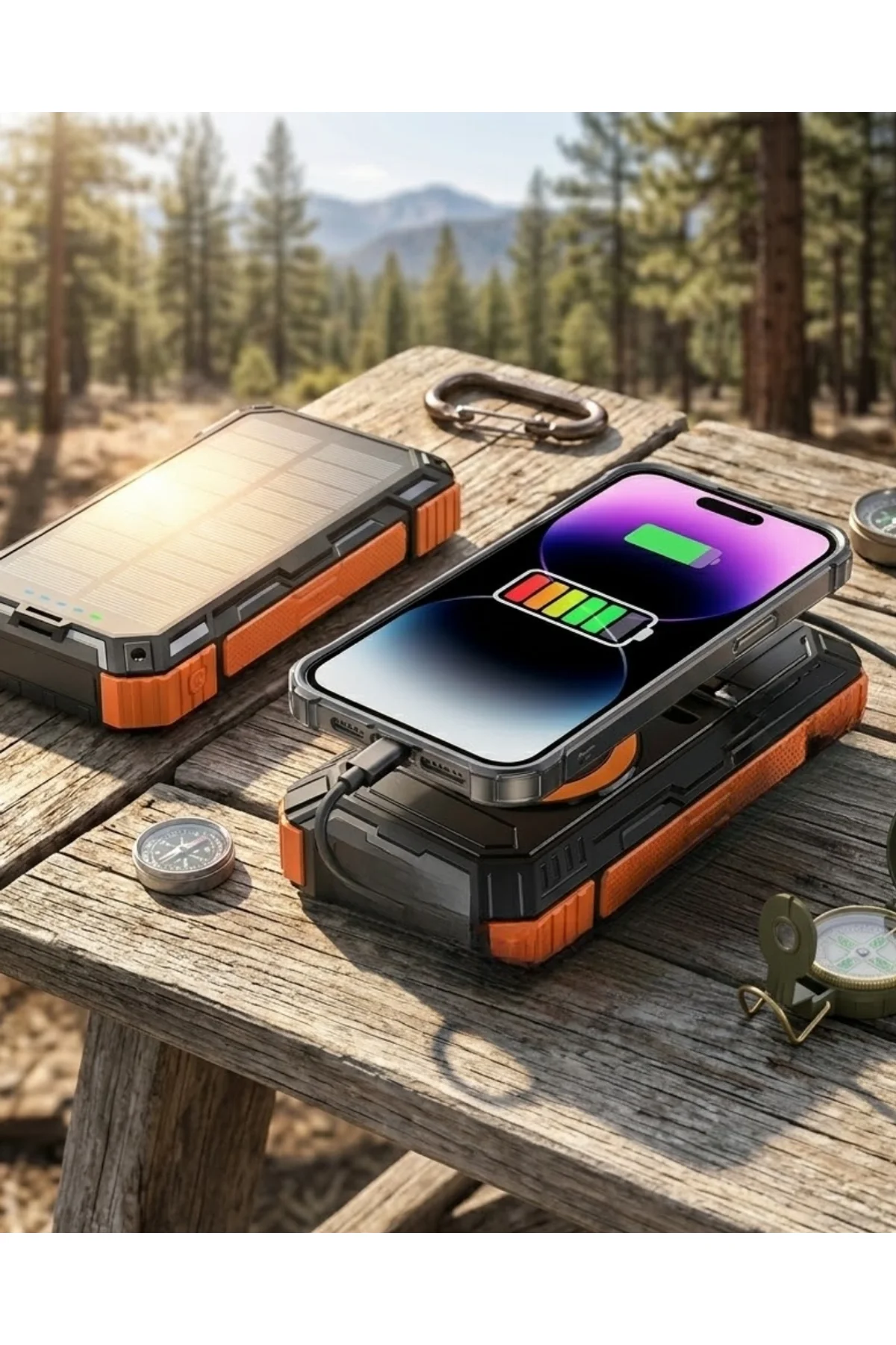 20000 Mah Solar Powerbank Kablosuz Şarj Özellikli Kamp Ve Seyahat İçin Taşınabilir Güç Kaynağı