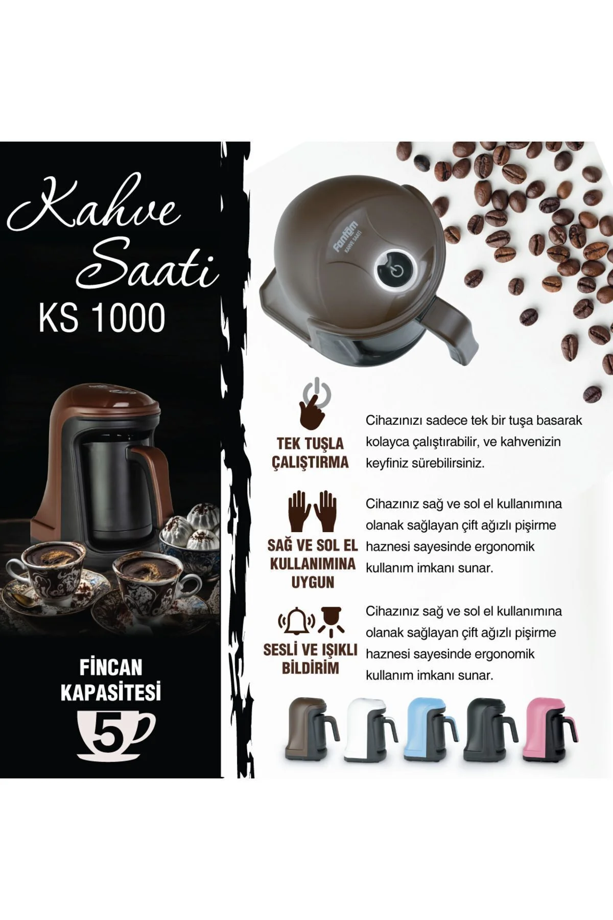 Kahve Saati KS 1000 - Mavi - Fantom Görsel 2