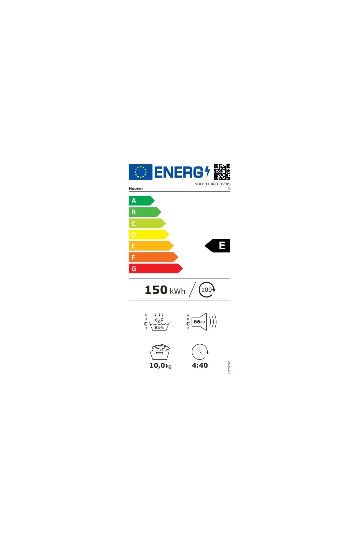 NDPEH10A2TCBEXSS 10 kg Wi-Fi Bağlantılı Isı Pompalı Kurutma Makines - Hoover Görsel 5