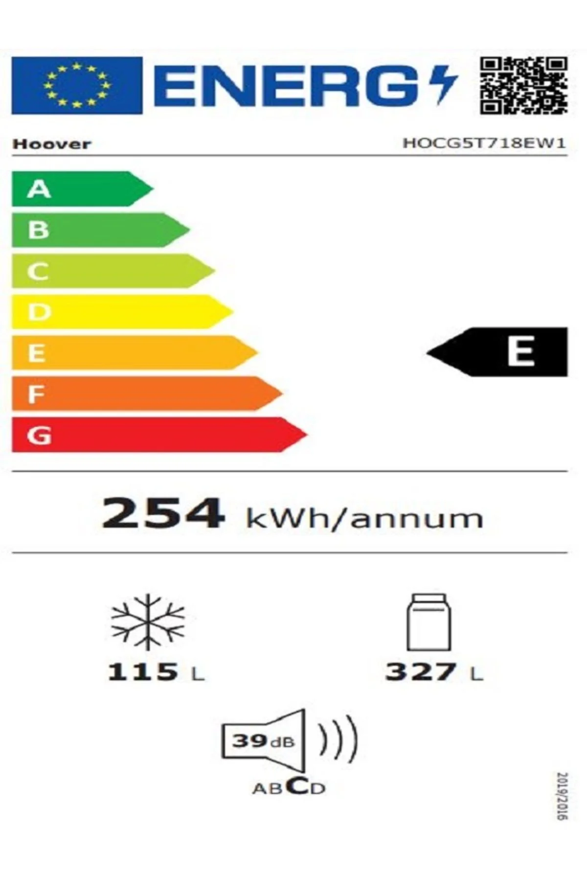 HOCG5T718EW1 E Enerji Sınıfı 442 Lt Kombi Tipi No Frost Buzdolabı - Hoover Görsel 4