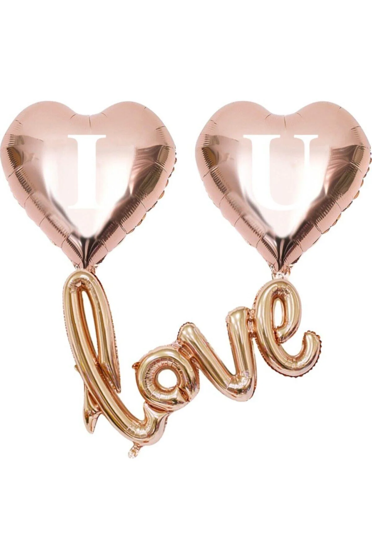 Fırsat Ayı I Love You Kalpli Folyo Balon Set Rose Gold