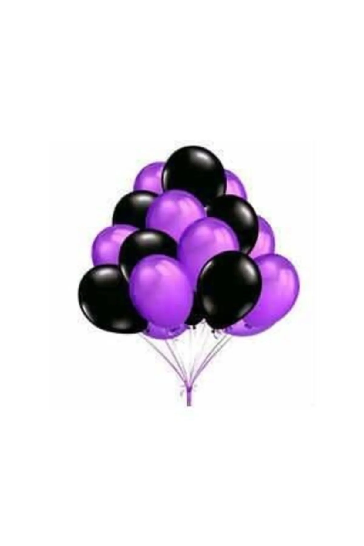 Fırsat Ayı 50 Adet Metalik Sedefli Uçan Balon Mor-siyah Karışık Balon - Firsat Ayi Görsel 2