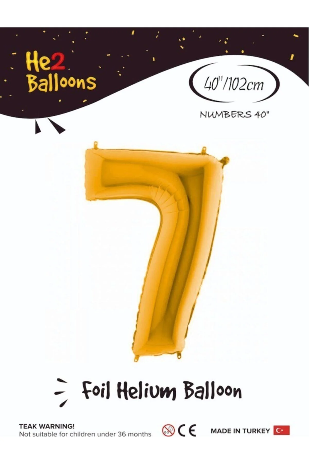 Fırsat Ayı Balon 7 Rakam Altın Folyo Balon 40 Inç