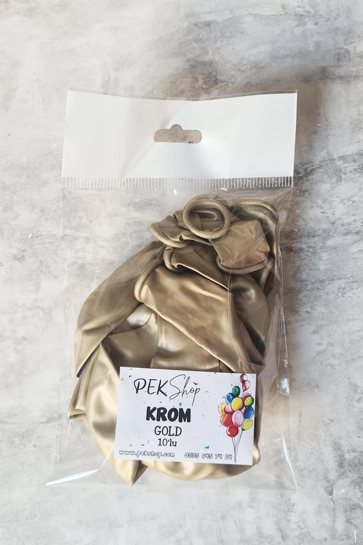 Krom Gold Balon Aynalı Balon 10lu - PEKSHOP Görsel 3