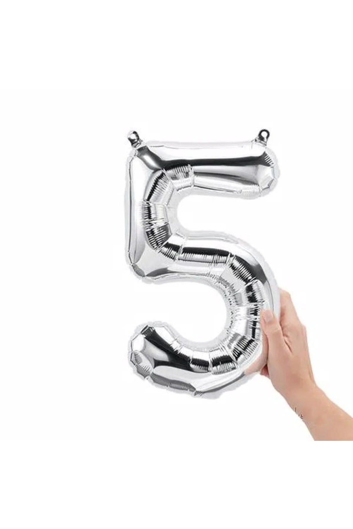 0 Rakam Folyo Gümüş Balon Küçük 35 cm - Partioutlet Görsel 5