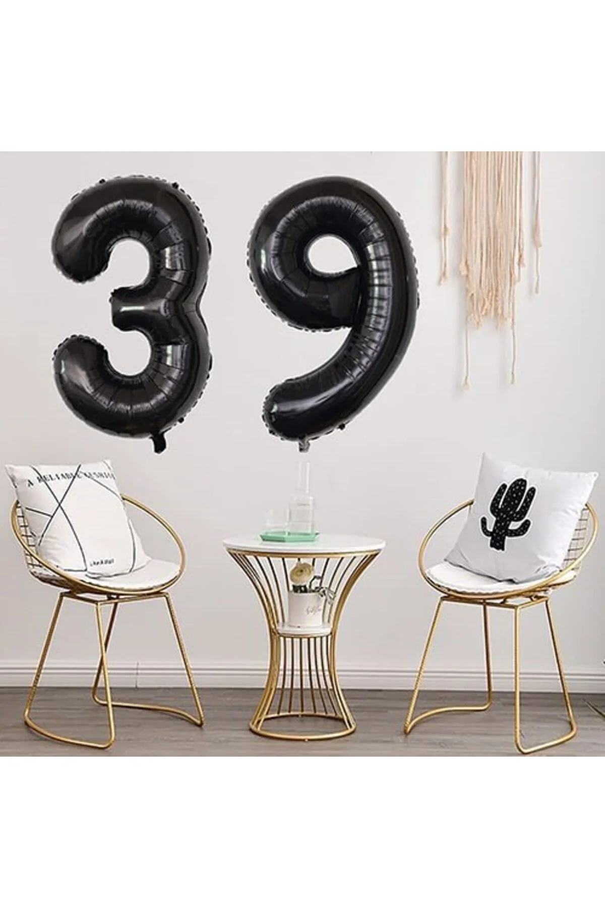2 Rakam Folyo Balon Siyah 100 cm - Partioutlet Görsel 5