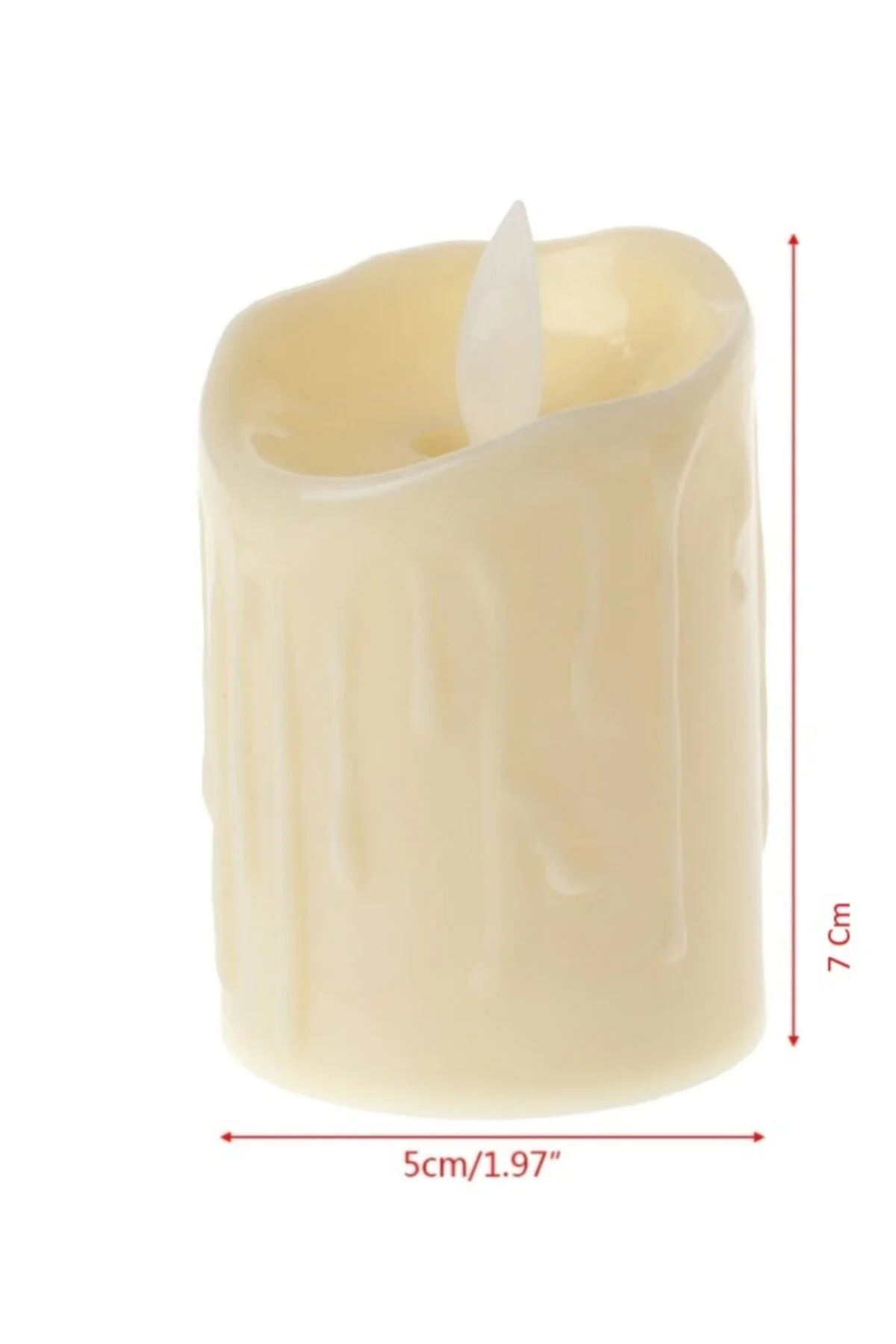 Led Hareketli Alev Görünümlü Dekoratif Mum 7 cm - rennway Görsel 2