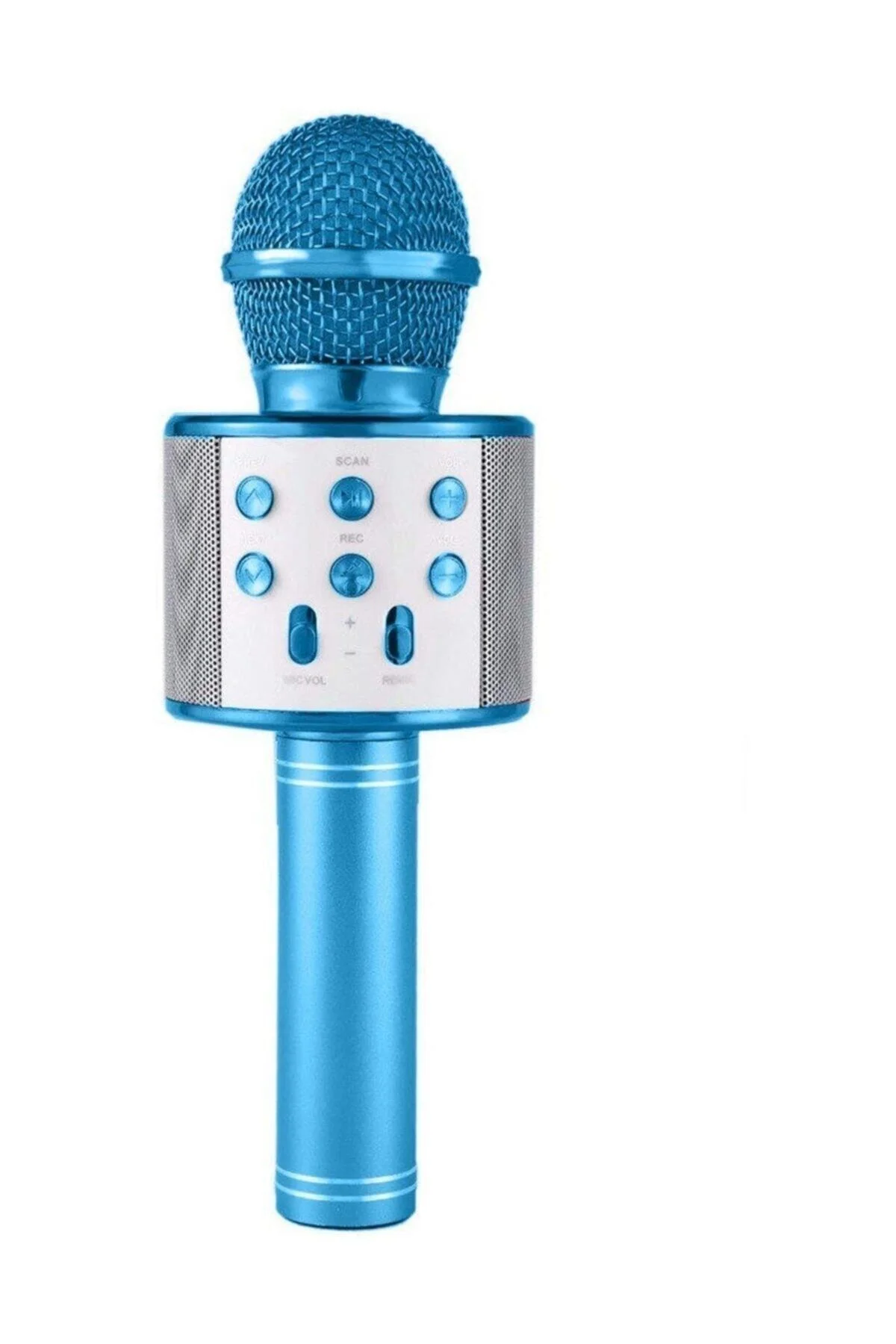 ® Ws-858 Mavi Karaoke Mikrofon Bluetooth Hoparlör Aux Usb Mikro Sd Kart Girişli
