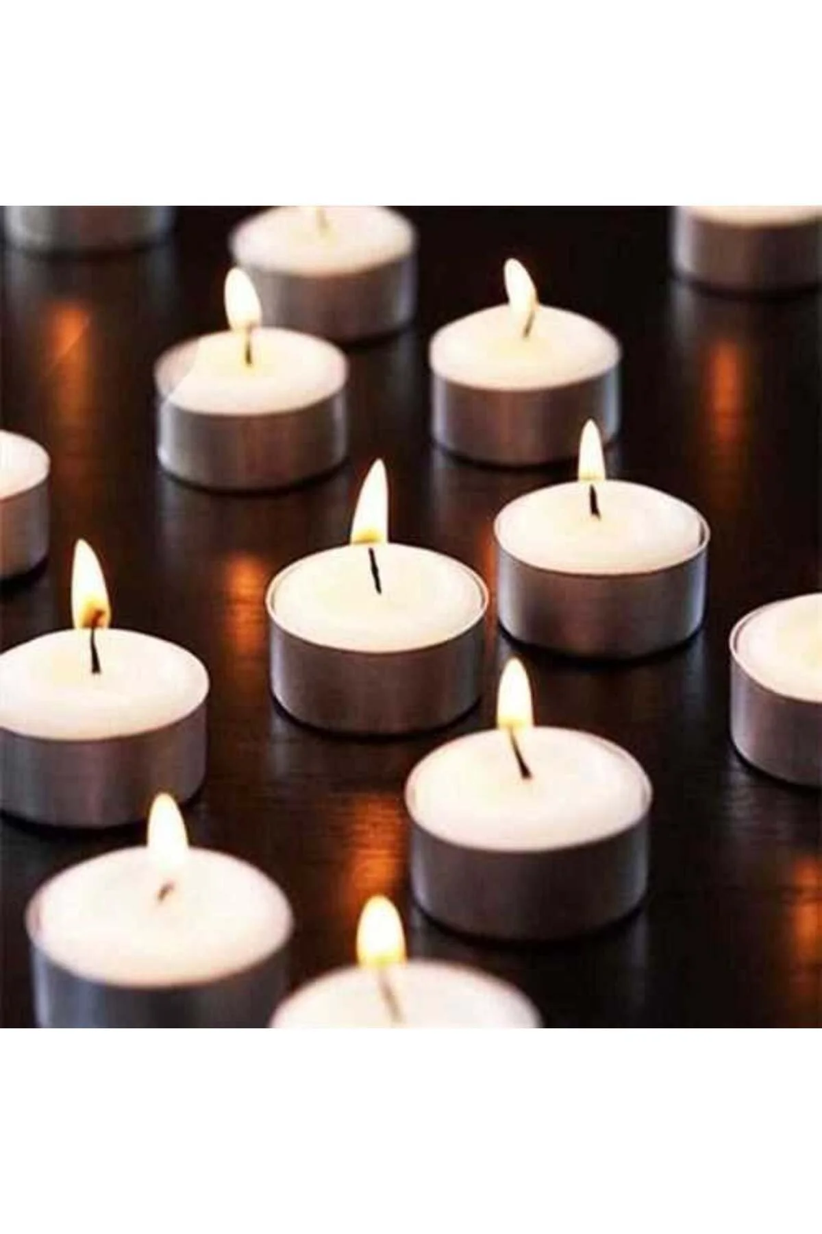 Beyaz Tealight Mum 10 Adet