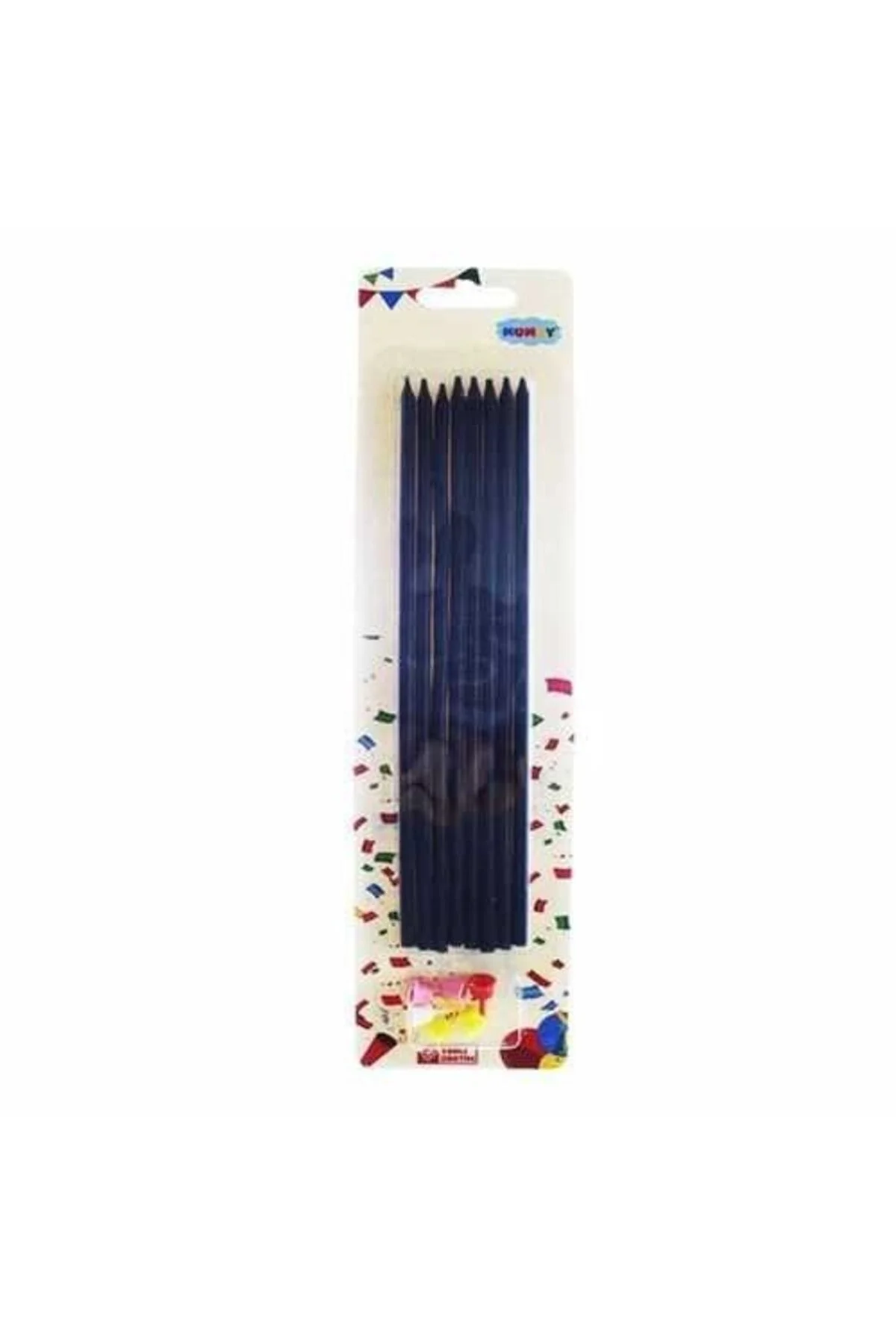 Siyah Çubuk Mum Adet 7 Adet 21 Cm - Partioutlet Görsel 2