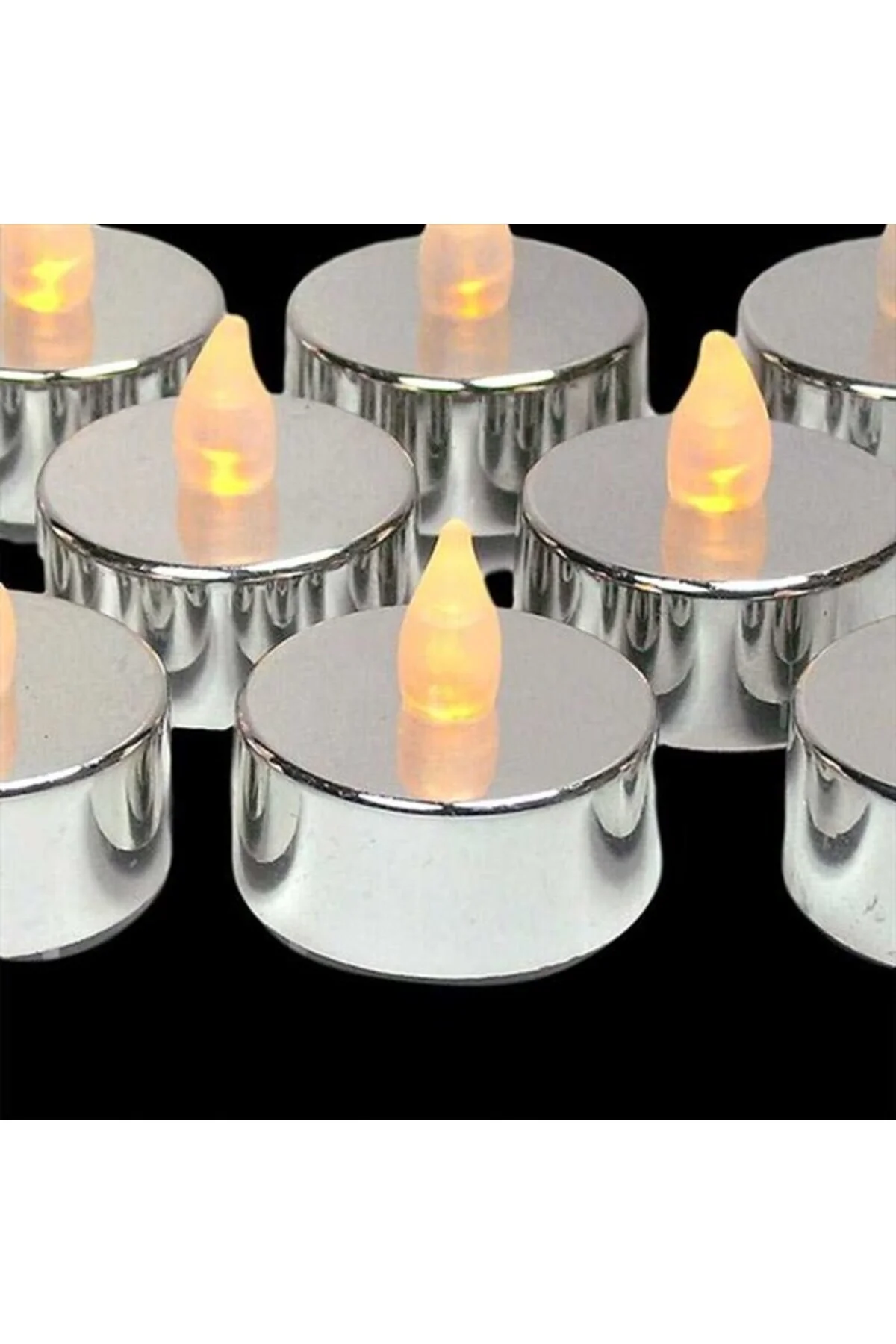 Led Mum Işıklı Gümüş