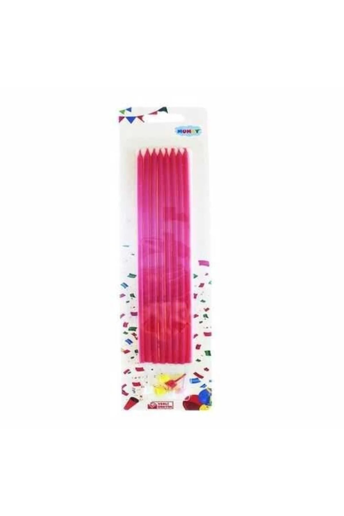 Kırmızı Pastel Mum 7 Adet 21 Cm - Partioutlet Görsel 2