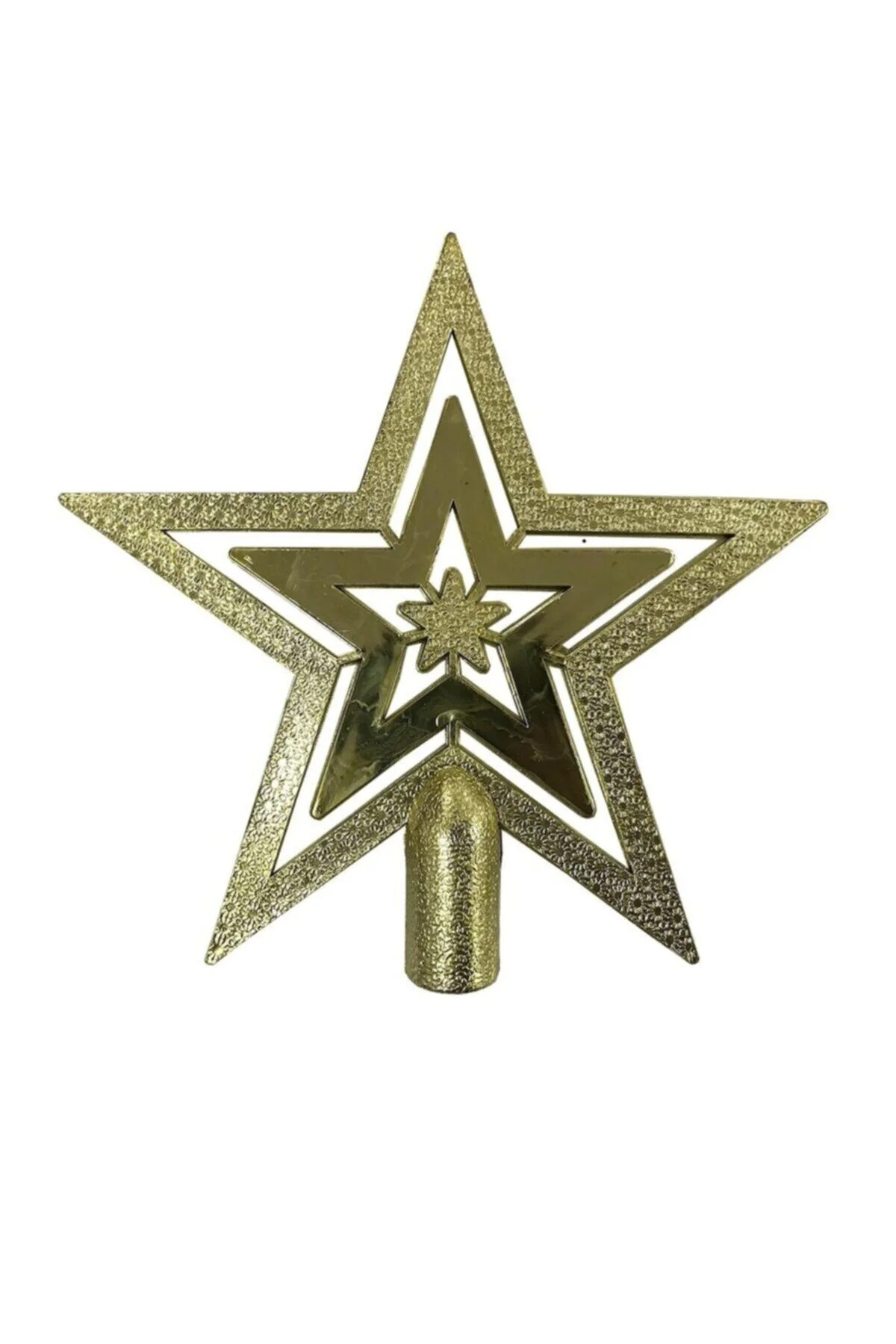 1 Adet Gold (Altın) Renginde Yıldız Yılbaşı Ağacı Tepesi Süsü