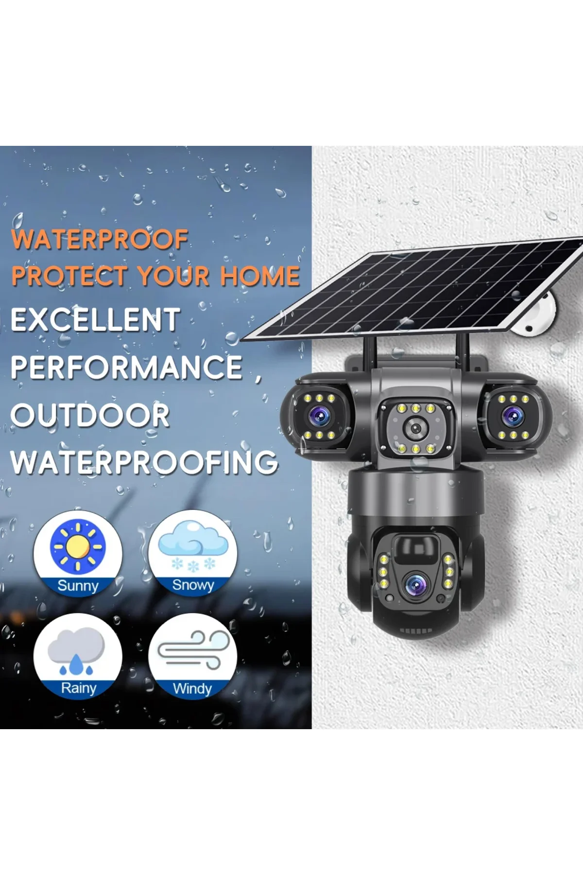 12 Mp 3 Kameralı Ultra hd 4g Güneş Enerjili Solar 4G Simkartlı Akıllı Güvenlik Kamerası - pazariz Görsel 5