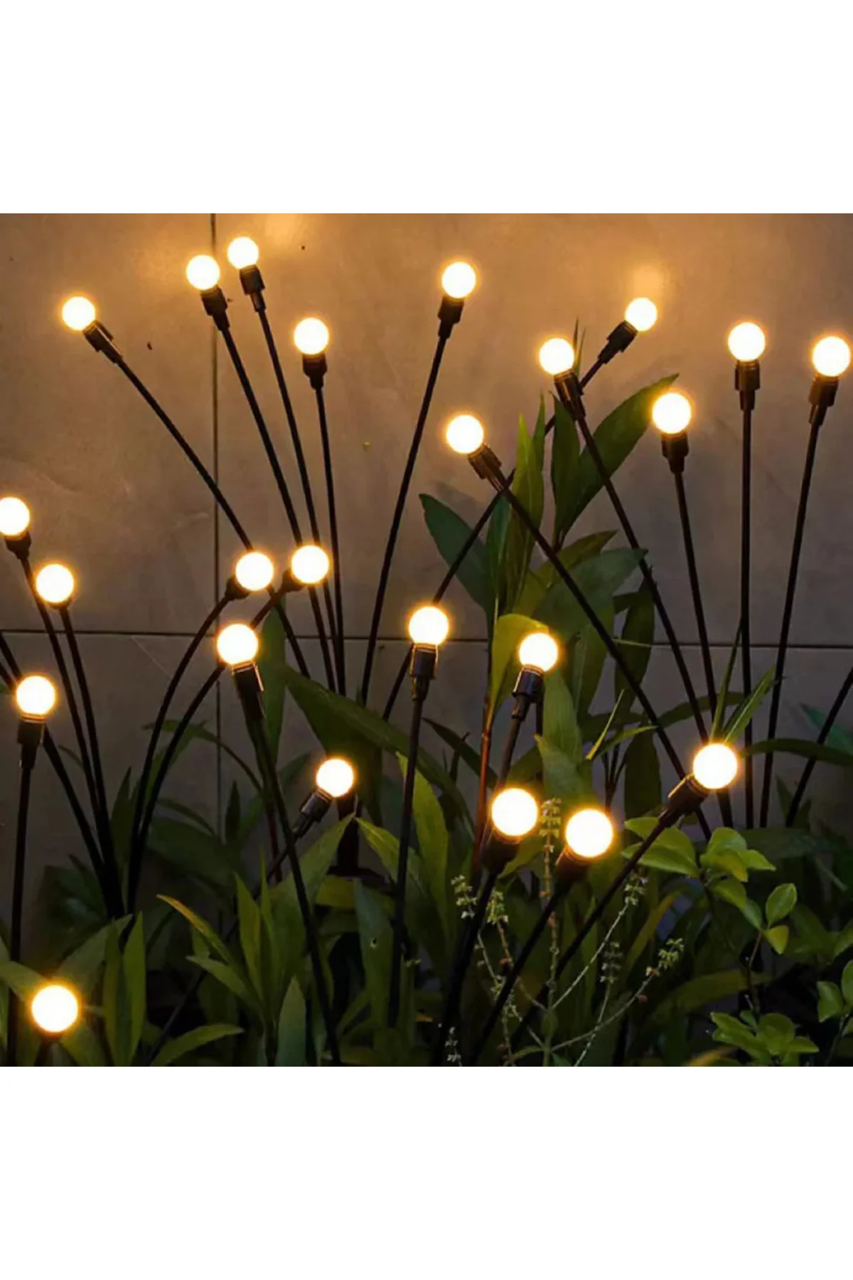 Güneş Enerjili Solar LED Işık, Bahçe Işıkları Ateş Böceği Çiçek Lamba 8 Saçaklı Gün ışığı - pazariz Görsel 2