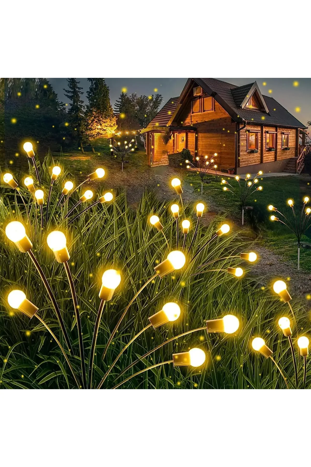 Güneş Enerjili Solar LED Işık, Bahçe Işıkları Ateş Böceği Çiçek Lamba 8 Saçaklı Gün ışığı