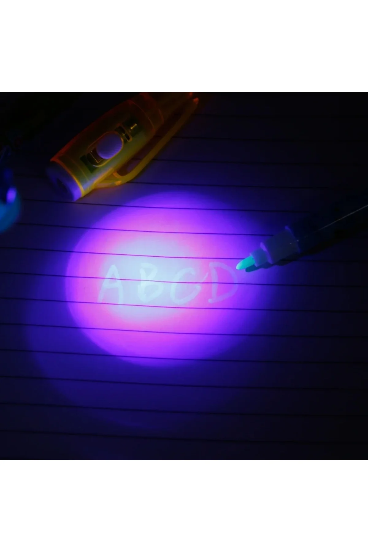 Mor Işıklı Sihirli Görünmez Kalem Işıklı Kalem İnvisible ink Pens Uv Led Light 4 Ad - pazariz Görsel 7