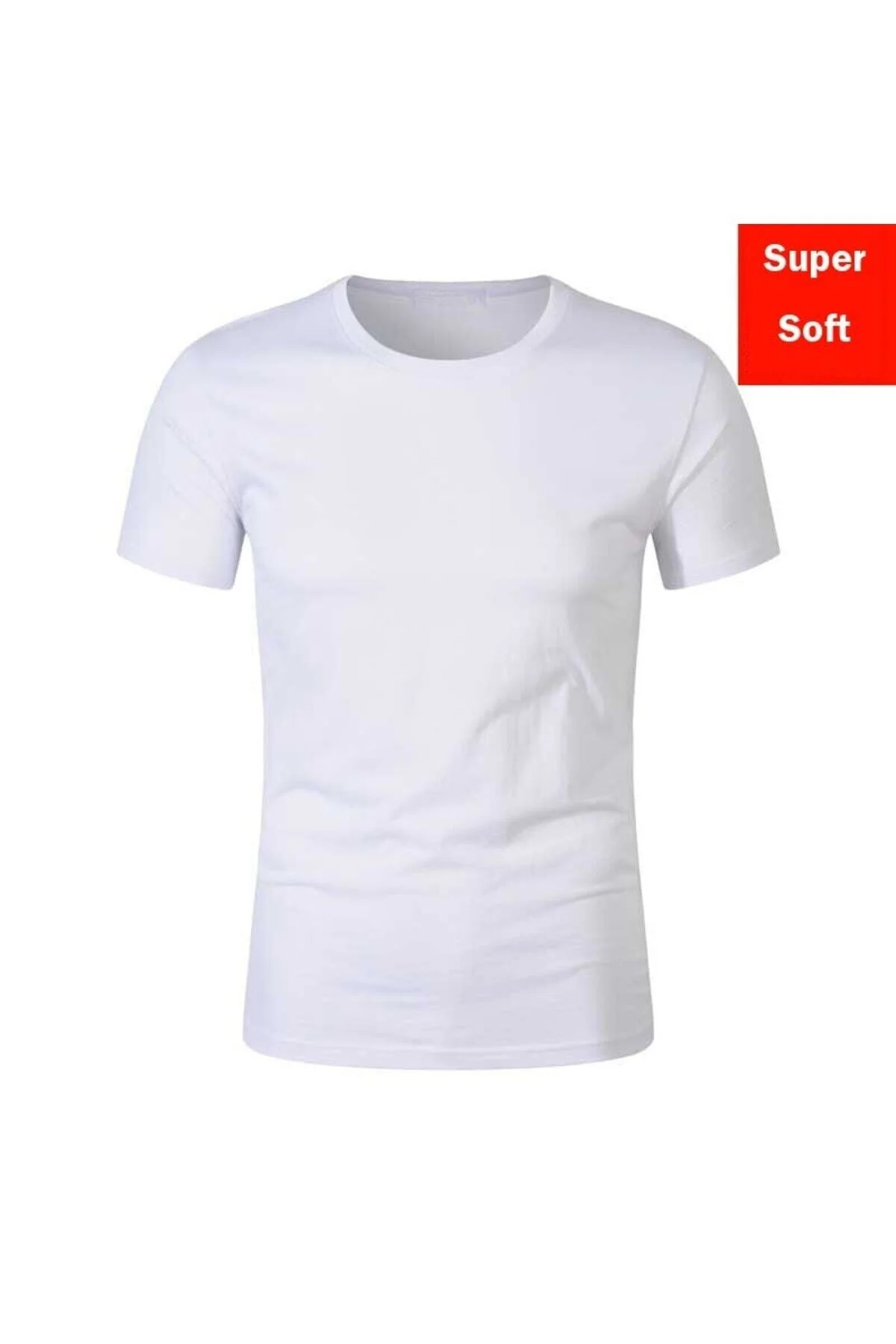 Pembecin Basic Bisiklet Yaka Beyaz Erkek T-Shirt Penye - PEMBECİN Görsel 2