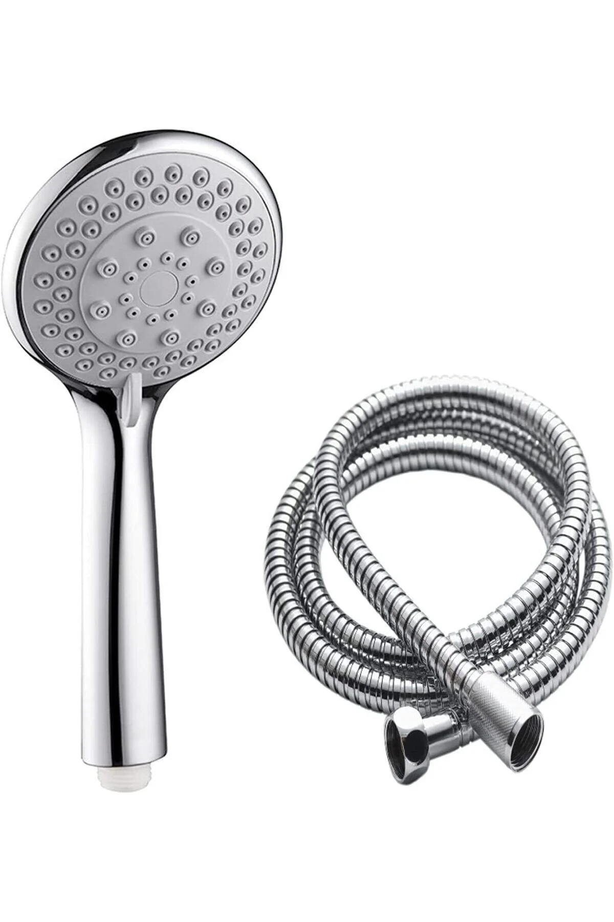 5 Fonksiyonlu El Duşu Başlığı + 150cm lia PVC Kopmaz Duş Hortumu Spirali / 2'li Lüks Duş S Takımı