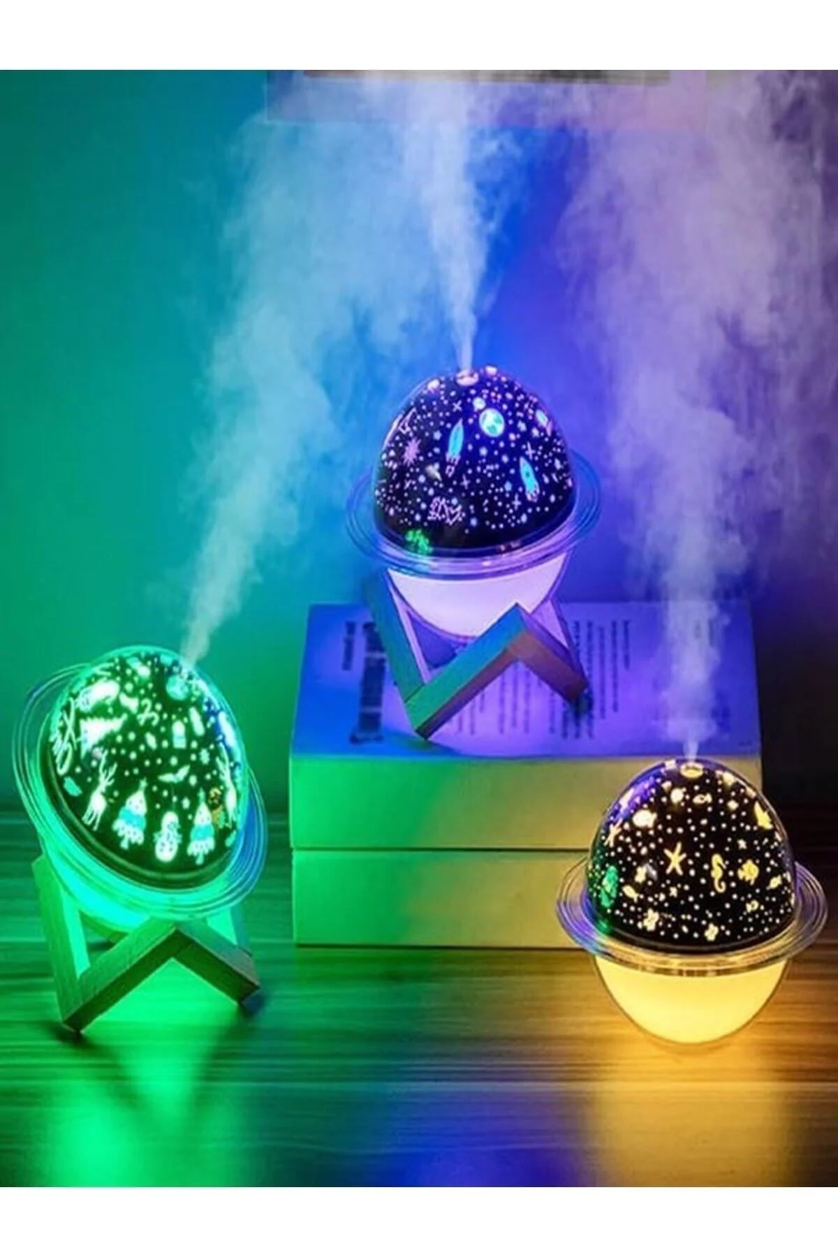 Hava Nemlendirici Aromatik Oda Kokusu Difüzörü Buhar Ultrasonik 7 Renk Led Işıklı 250ml