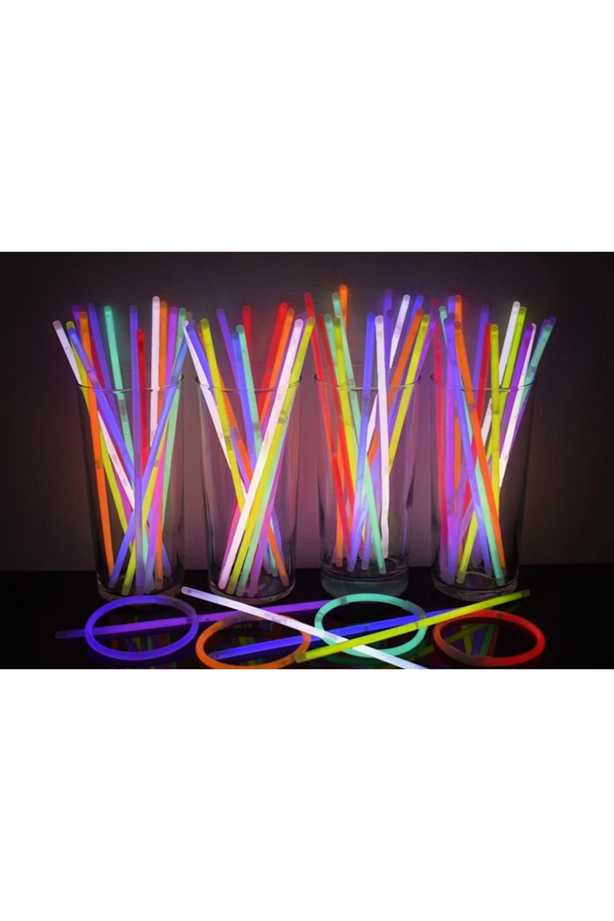 Glow Stick Fosforlu Neon Bileklik 50 Adet