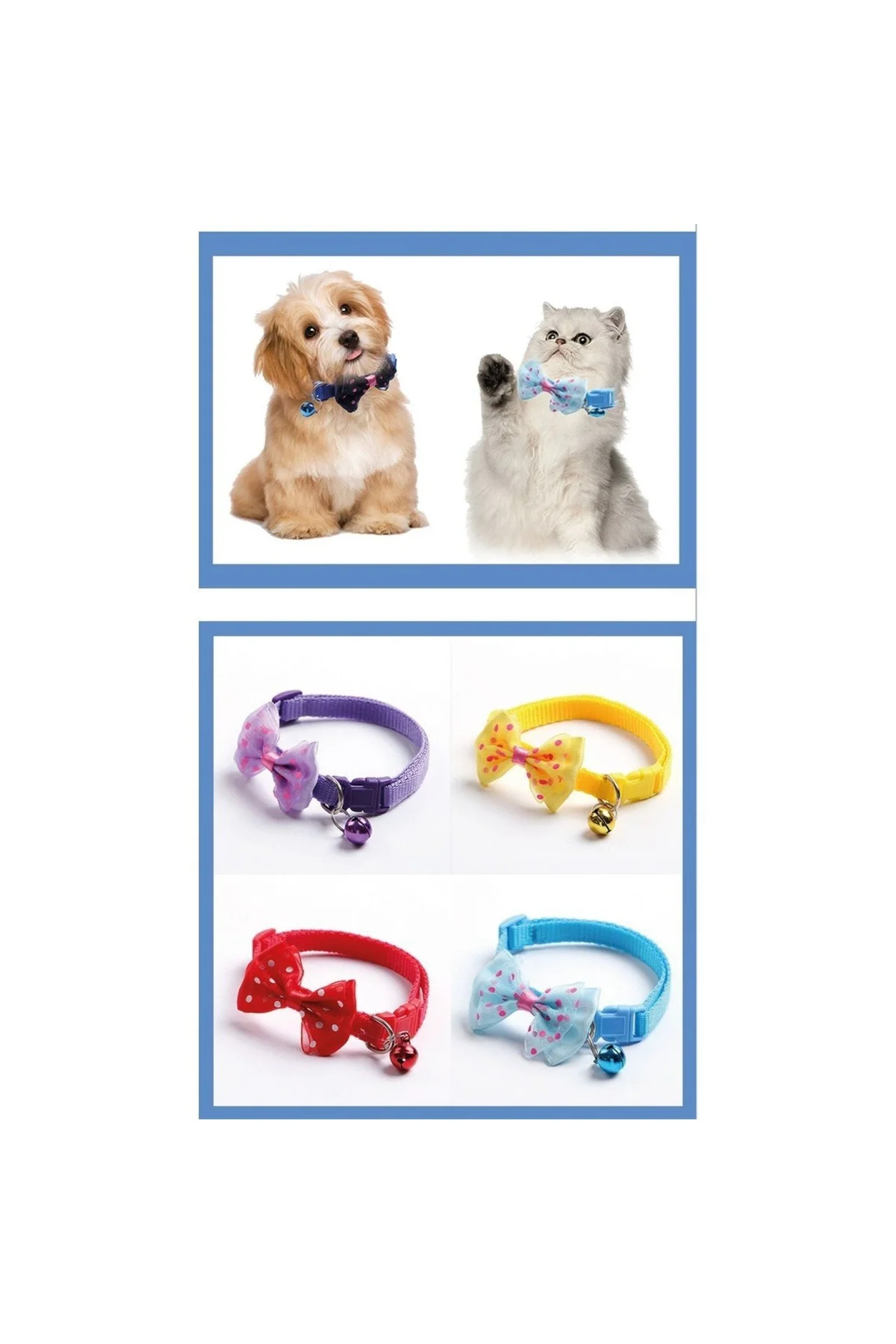 Papyonlu Kedi ve Küçük Irk Köpek Boyun Tasması Çıngıraklı - PAZARIZ Görsel 5