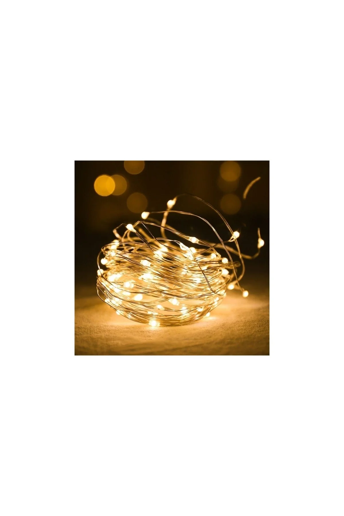 Peri Led Yılbaşı Kamp Parti Led Işık 28 Ledli 3 Metre Sarı Led Şerit Aydınlatma Spot Le