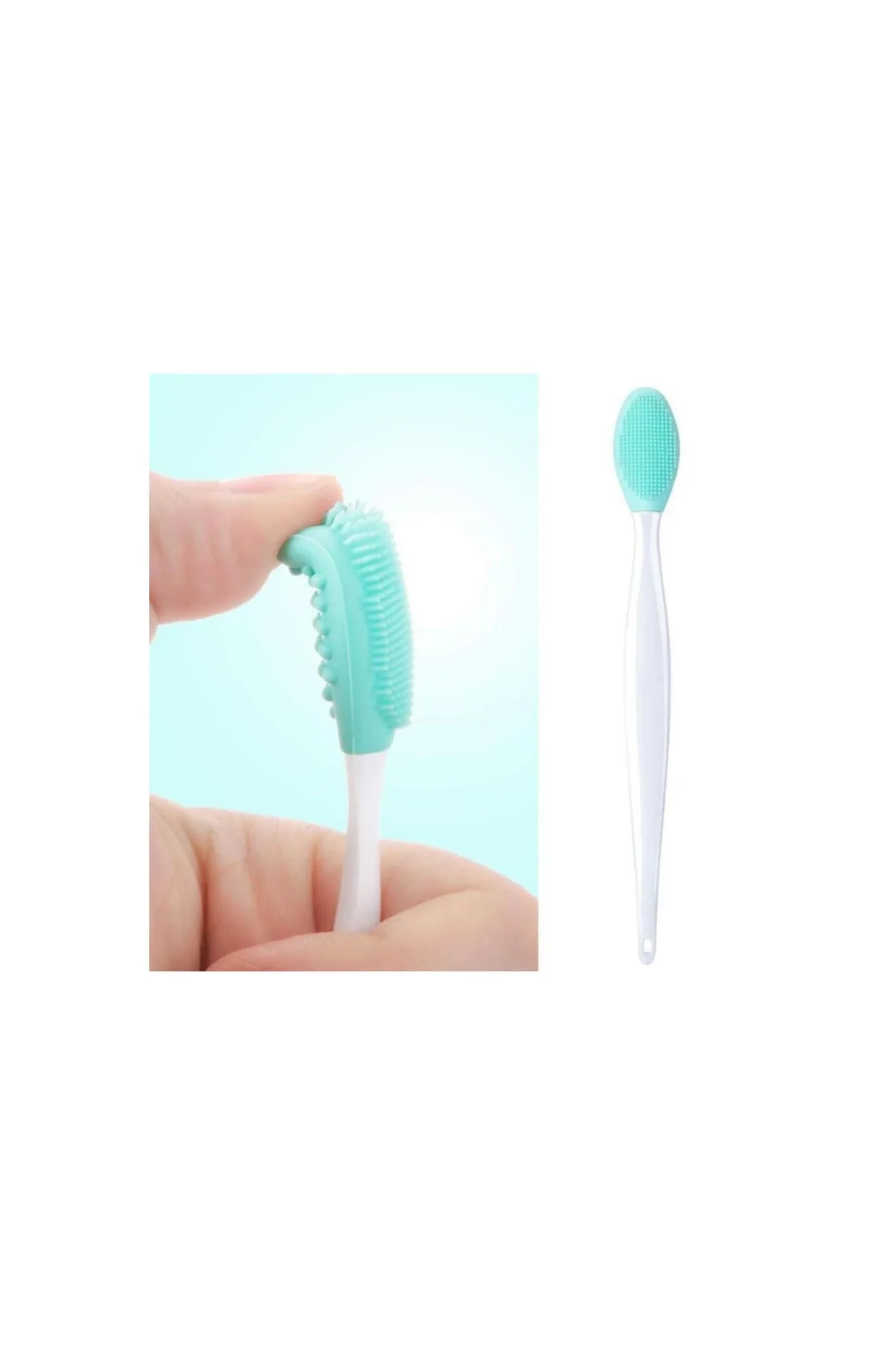 Beyaz Dudak Fırçası Peeling Etkili Gözenek Siyah Nokta Temizleyici Fırça 2 Adet - PAZARIZ Görsel 4