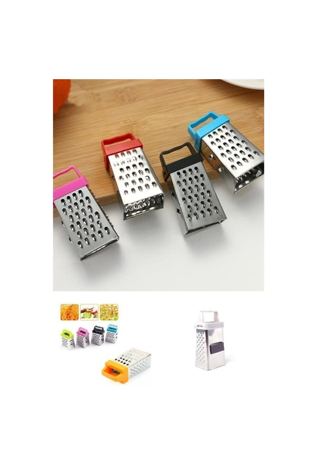 3 Fonksiyonlu Mıknatıslı Mini Sarımsak Peynir Rendesi 7 Cm - PAZARIZ Görsel 2