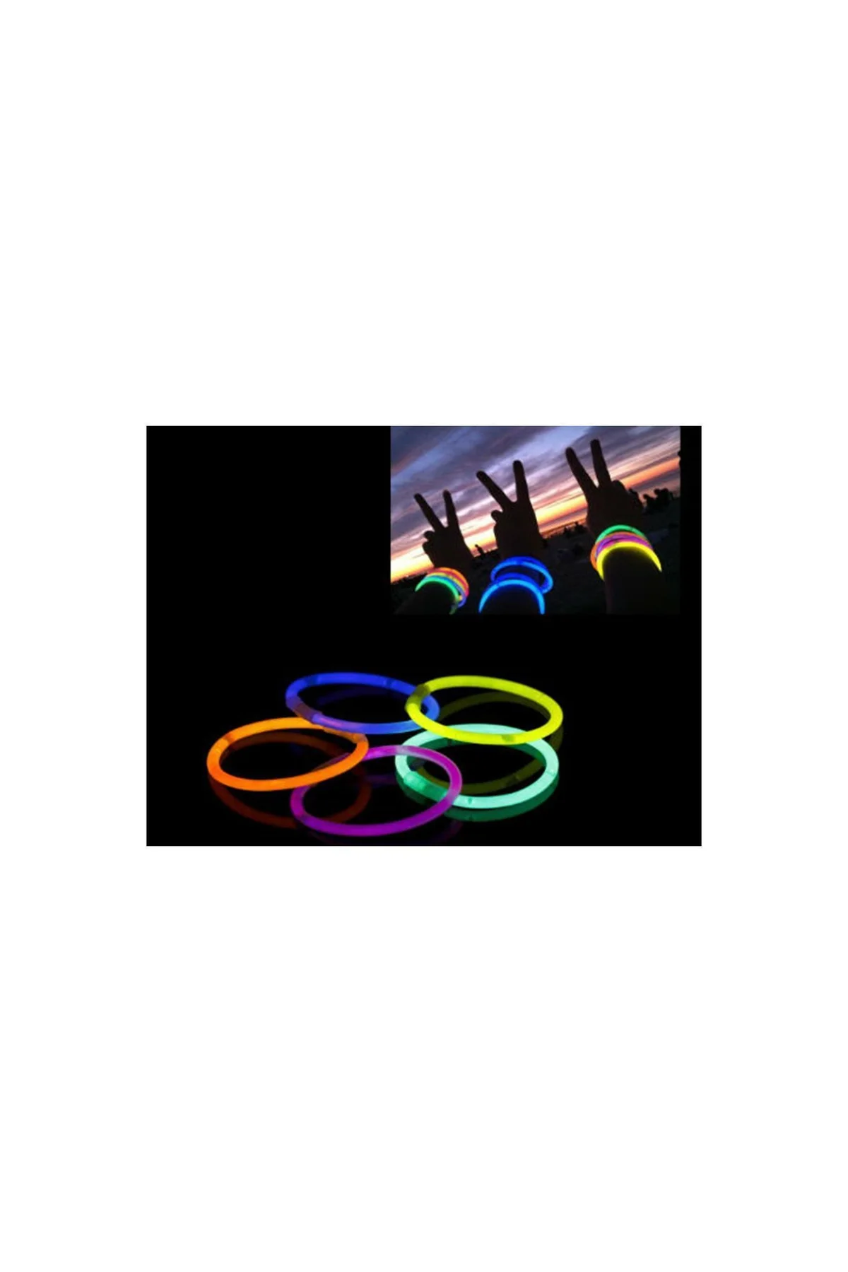 Pazariz 10 Adet Glow Stick Bracelet Fosforlu Kırılan Çubuk Bileklik - PAZARIZ Görsel 2