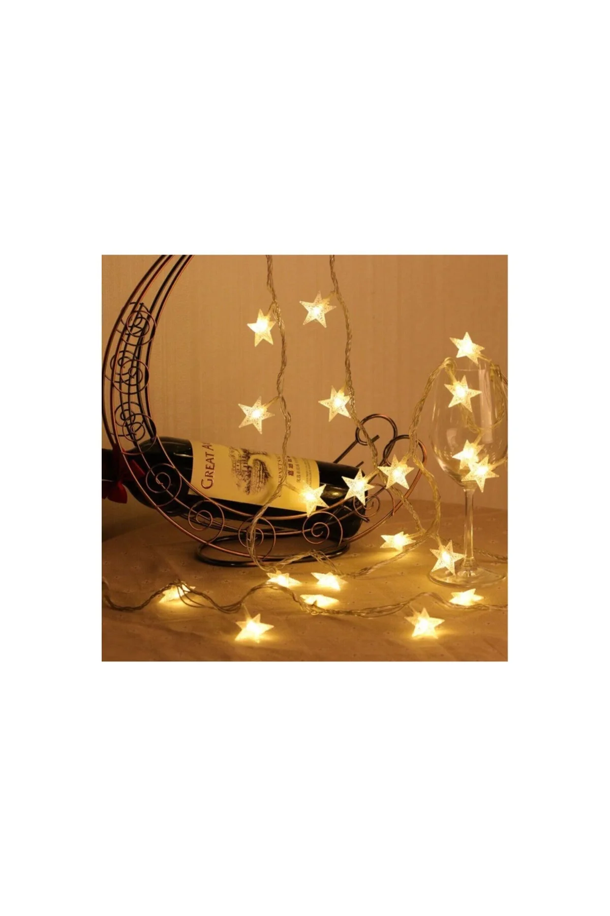 3,5 Metre 20 Günışığı Yıldız Led / Animasyonlu/ Yılbaşı Süsü/şeffaf Kablo - PAZARIZ Görsel 2