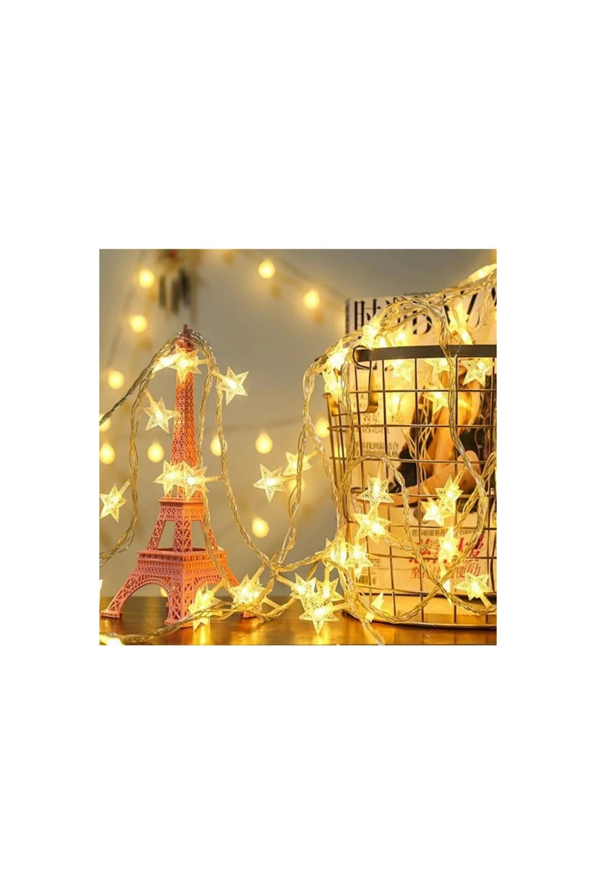 3,5 Metre 20 Günışığı Yıldız Led / Animasyonlu/ Yılbaşı Süsü/şeffaf Kablo - PAZARIZ Görsel 3