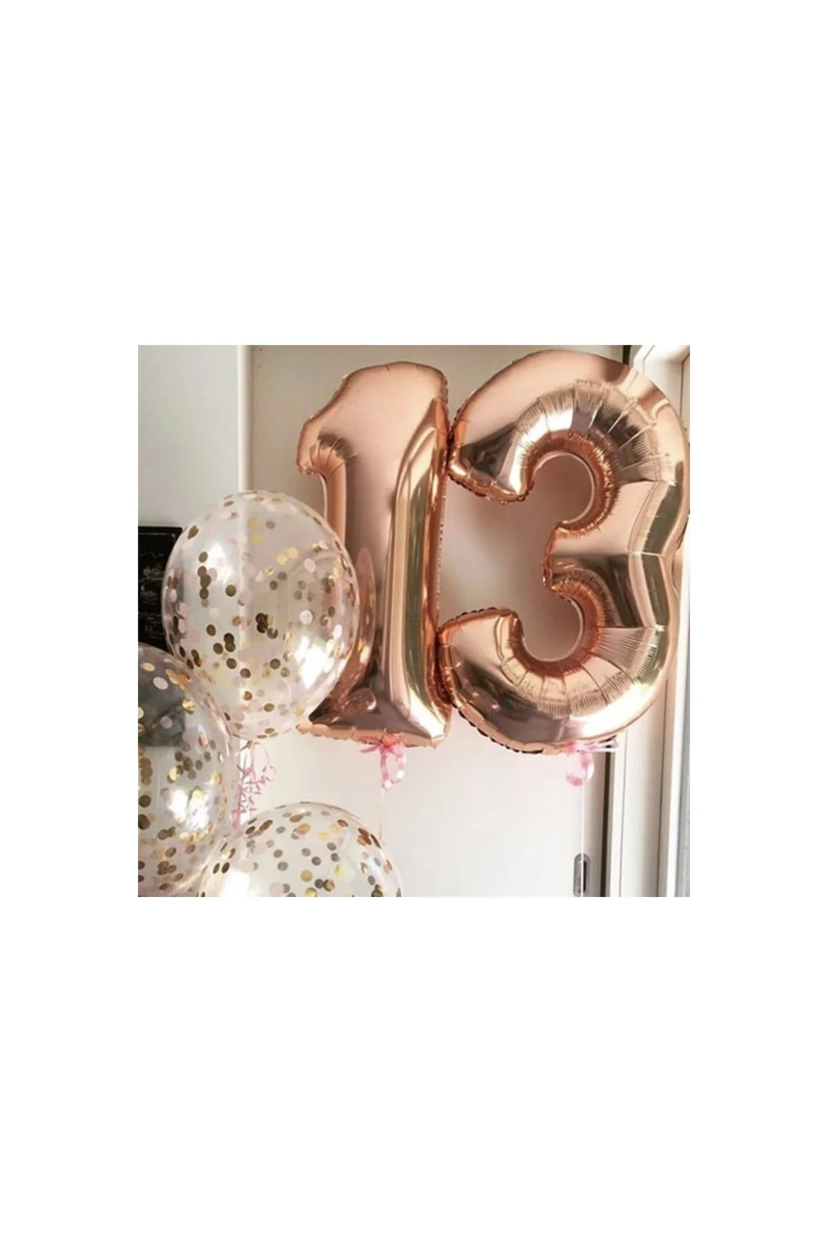 4 Rakam Rose Folyo Balon 100 Cm - PAZARIZ Görsel 4