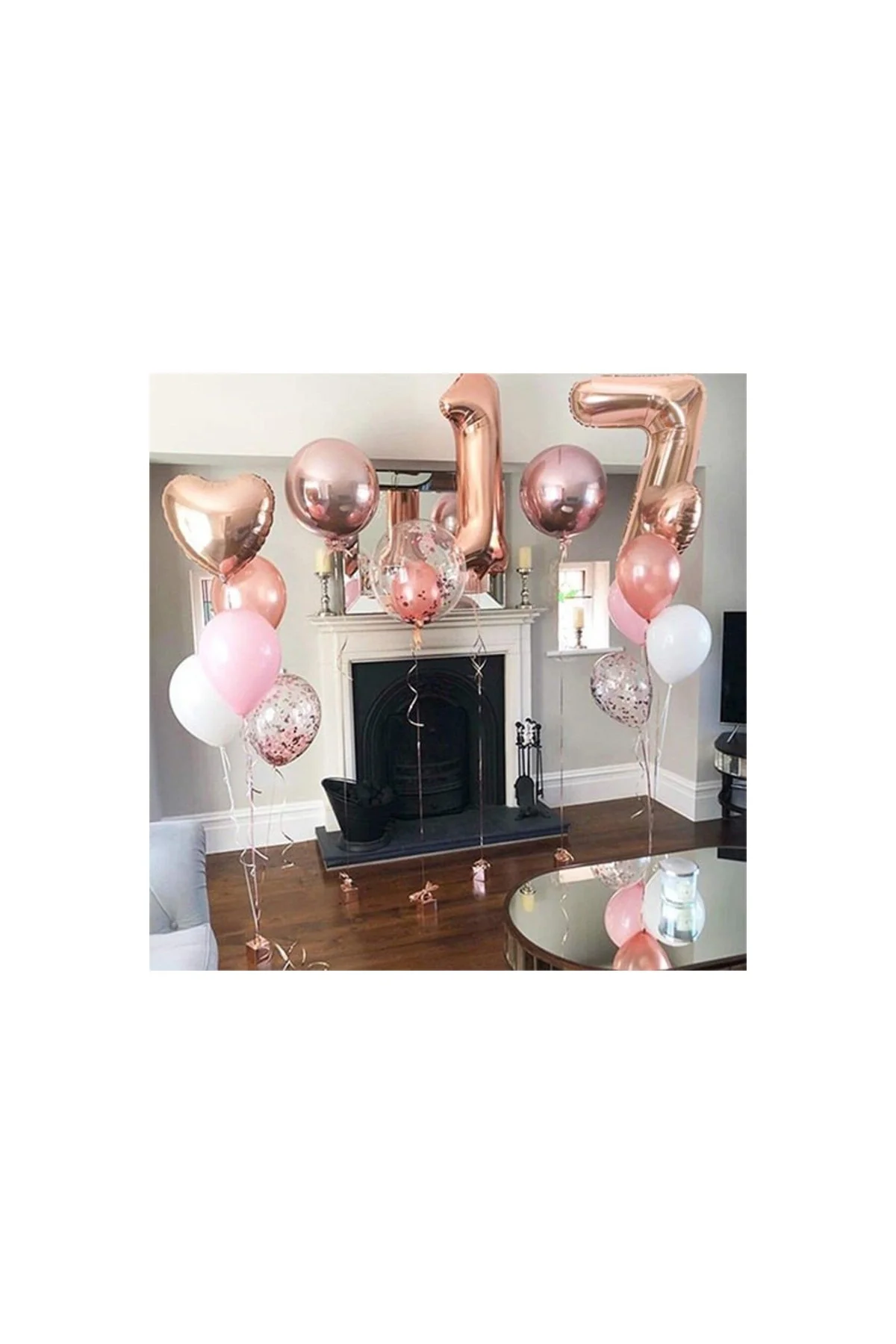 4 Rakam Rose Folyo Balon 100 Cm - PAZARIZ Görsel 5