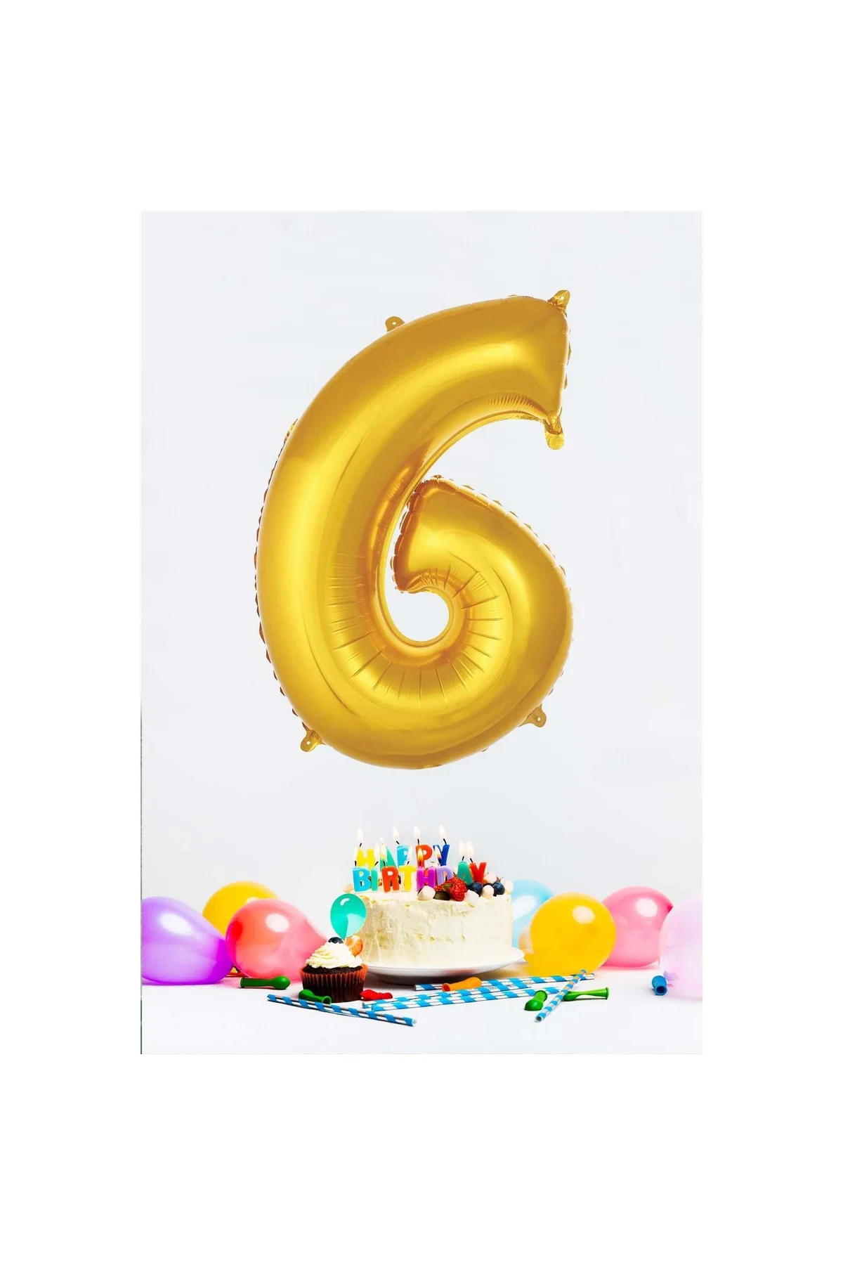 Gold Rakam Folyo Balon Gold Sayı Balonlar 16 Inç 40 Cm