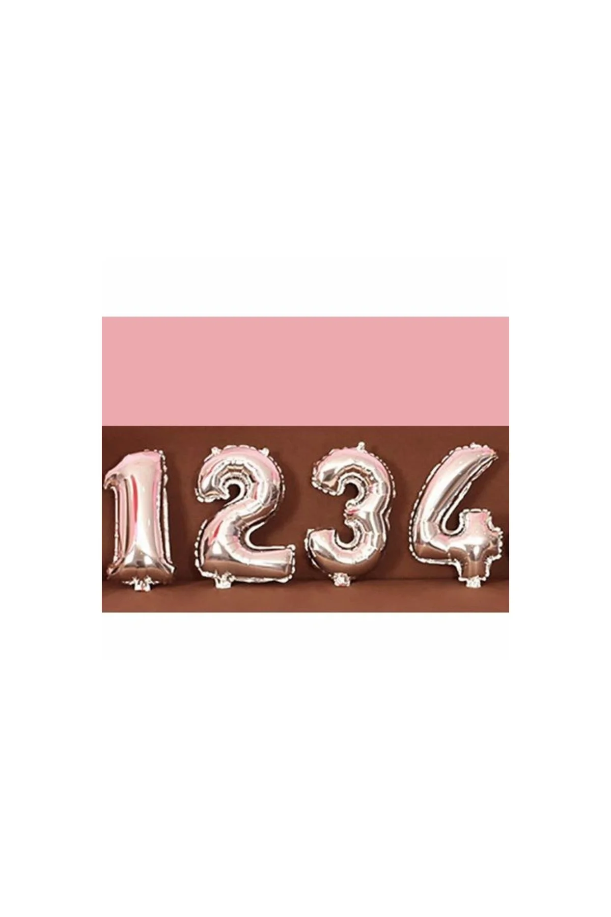 6 Rakam Folyo Gümüş Balon Küçük 35 Cm - PAZARIZ Görsel 3