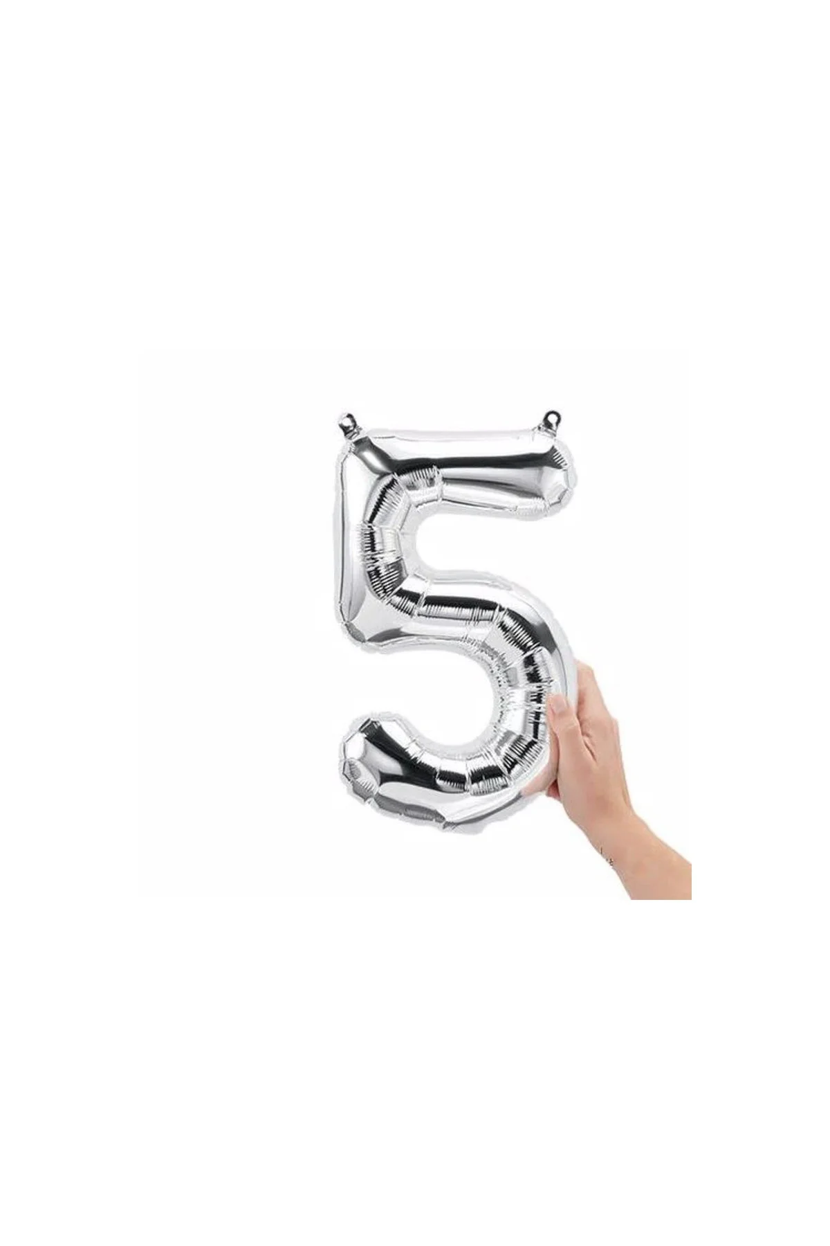 6 Rakam Folyo Gümüş Balon Küçük 35 Cm - PAZARIZ Görsel 5
