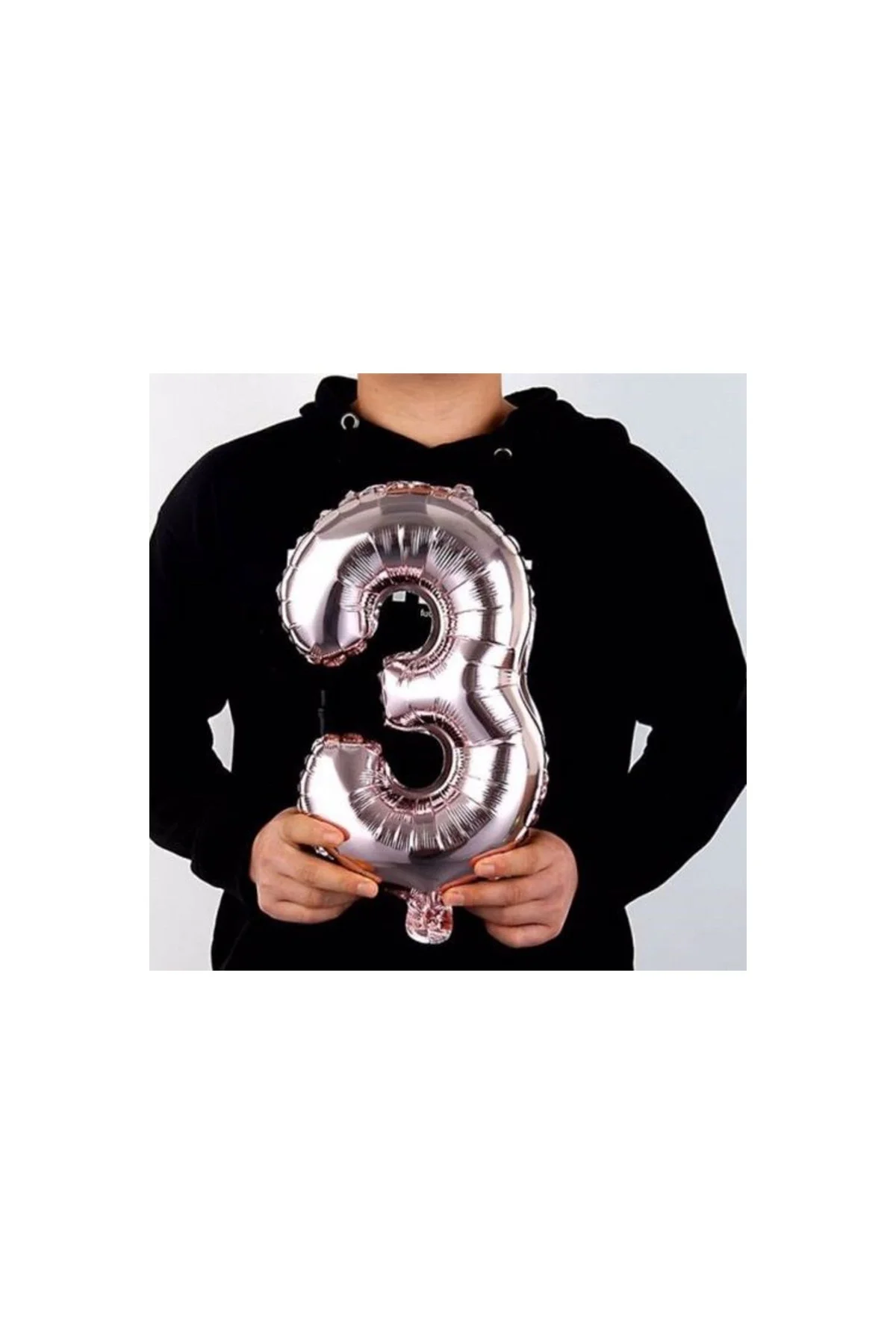 6 Rakam Folyo Gümüş Balon Küçük 35 Cm - PAZARIZ Görsel 4