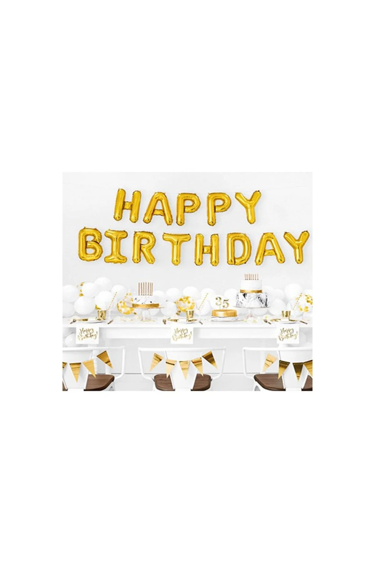 K Harf Folyo Gold Renk Balon Küçük 35 Cm - PAZARIZ Görsel 2