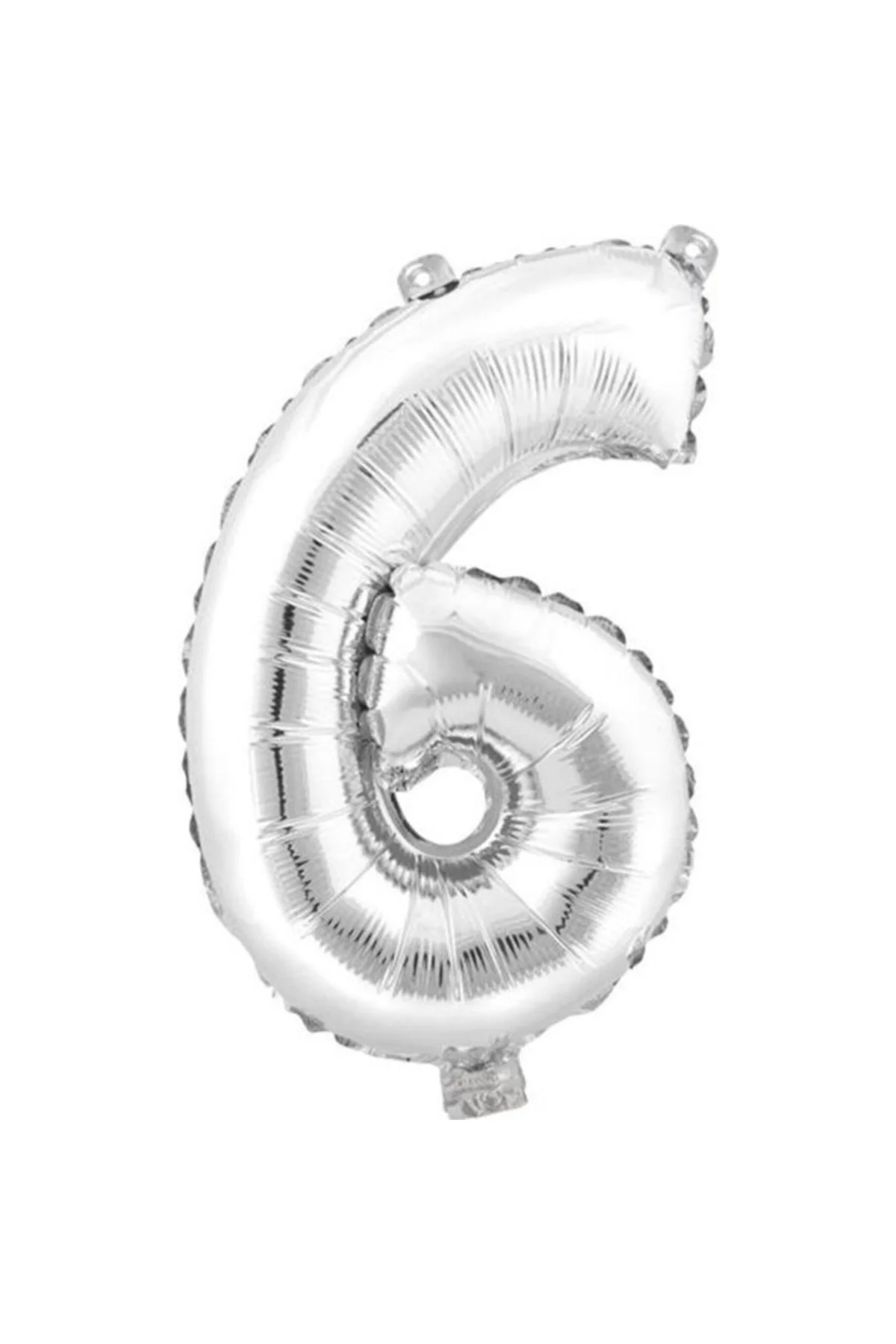 6 (gümüş) Rakam Folyo Balon - 90 Cm - Gümüş Folyo Rakam Balon