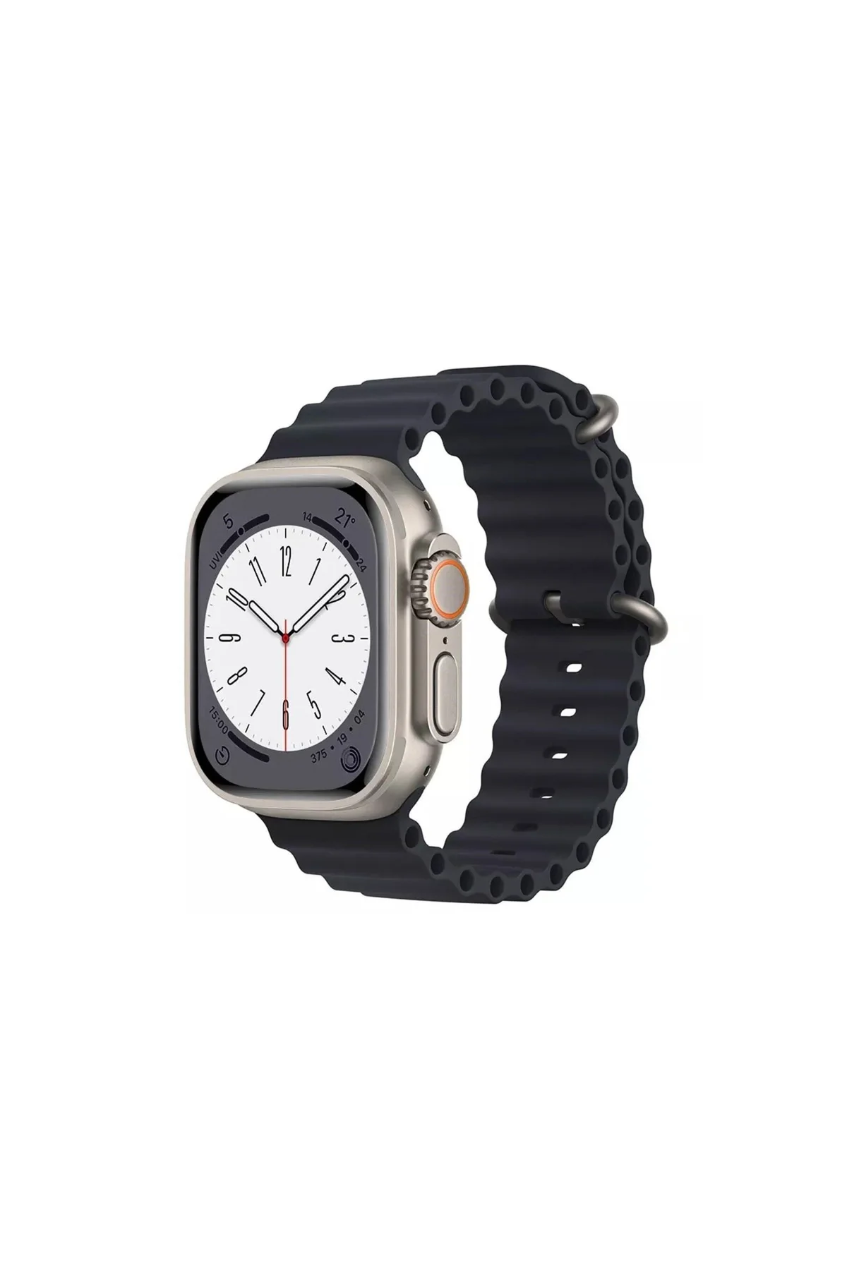 Apple Watch Uyumlu2/3/4/5/6/7/8/se 38mm 40mm 41mm Ocaean Metal Toka Silikon Kordon - PAZARIZ Görsel 2
