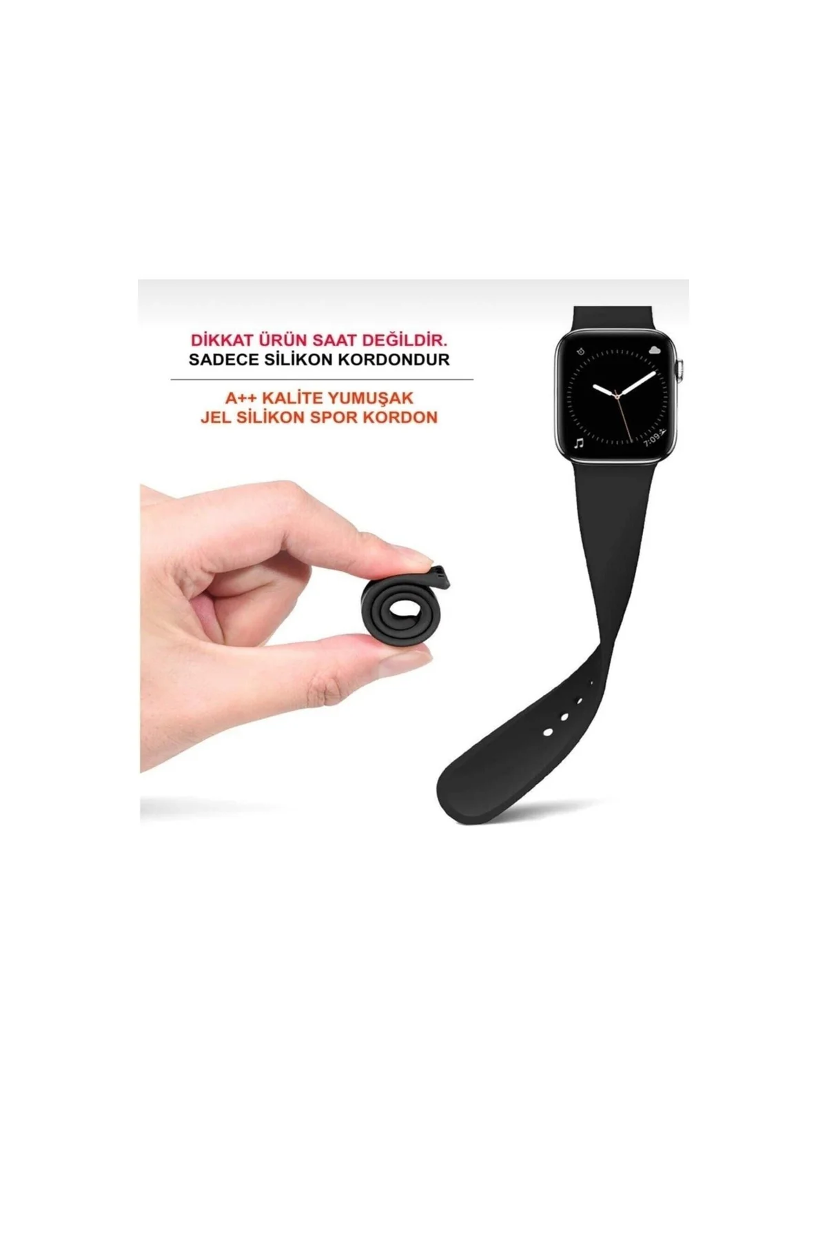 Apple Watch Uyumlu3 4 5 6 7 8 Ultra Se 42/44/45/49 Mm Kordon Kayış Kaliteli Silikon - PAZARIZ Görsel 4
