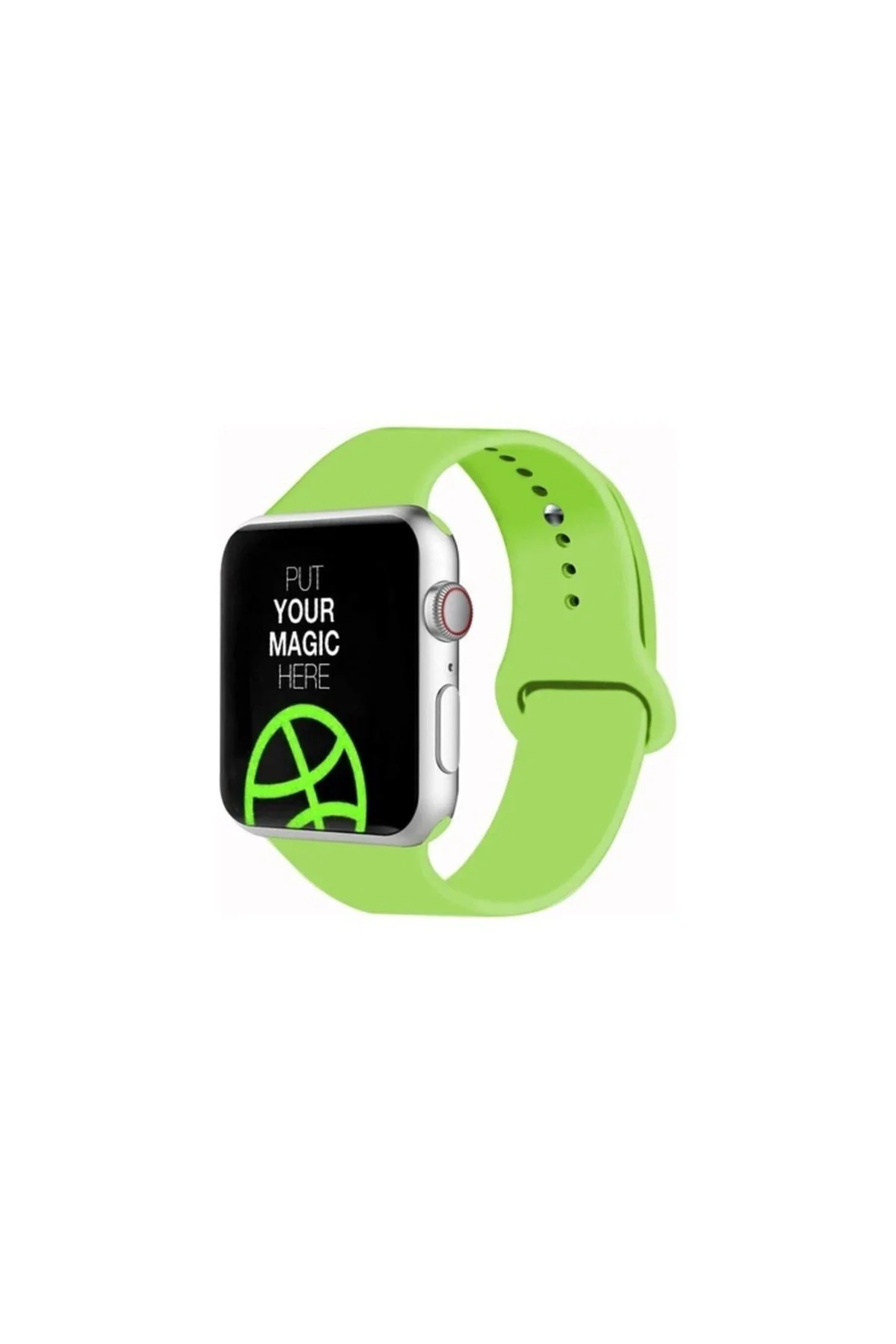 Apple Watch Uyumlu38 - 40 Mm Spor Kordon Silikon Kayış Açık Yeşil