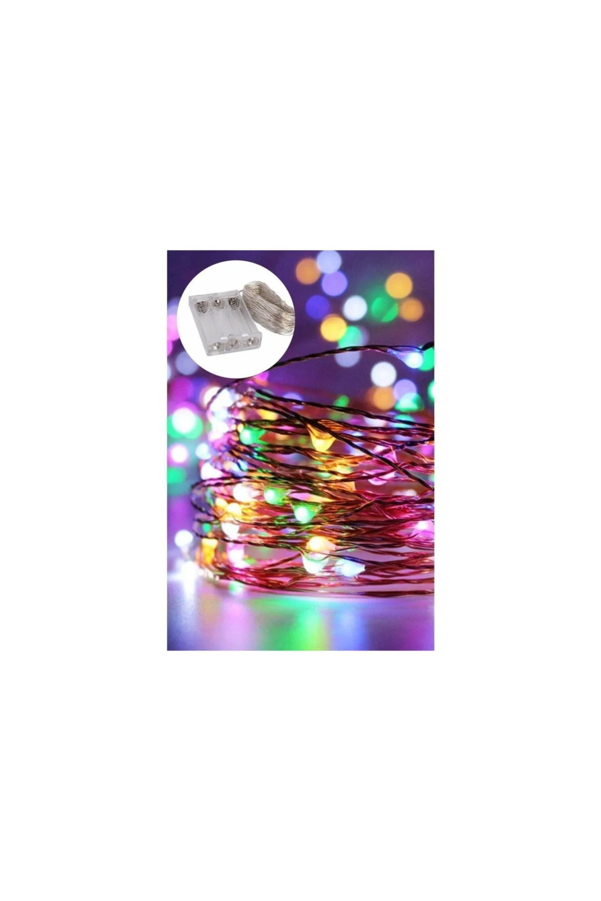 3mt Peri Rgb 30 Led Pilli Noel Parti Yılbaşı Ağaç Dekoratif Aydınlatma Lambası Animasyonlu Süsleme - PAZARIZ Görsel 4