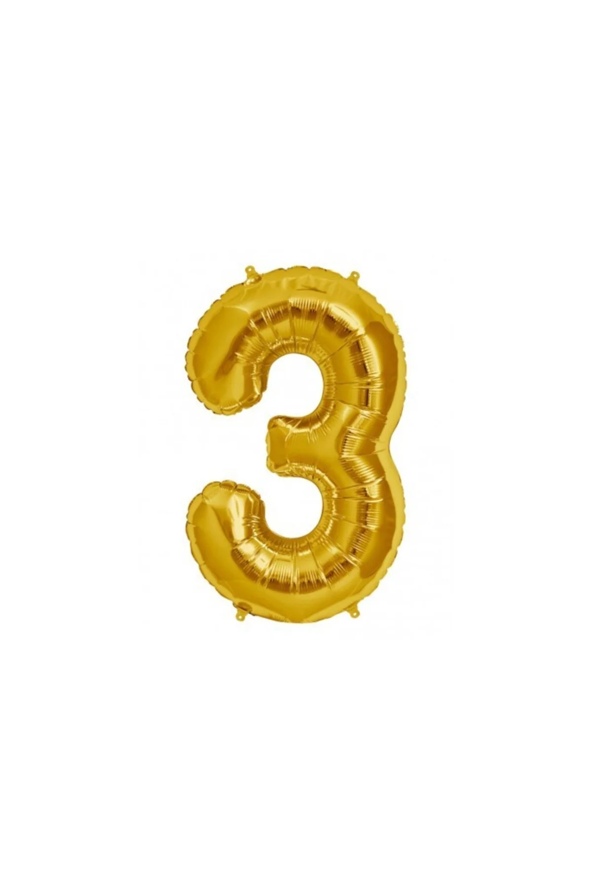 3 Rakamı Altın (Gold) Rengi Folyo Balon 40 Inc 100 Cm