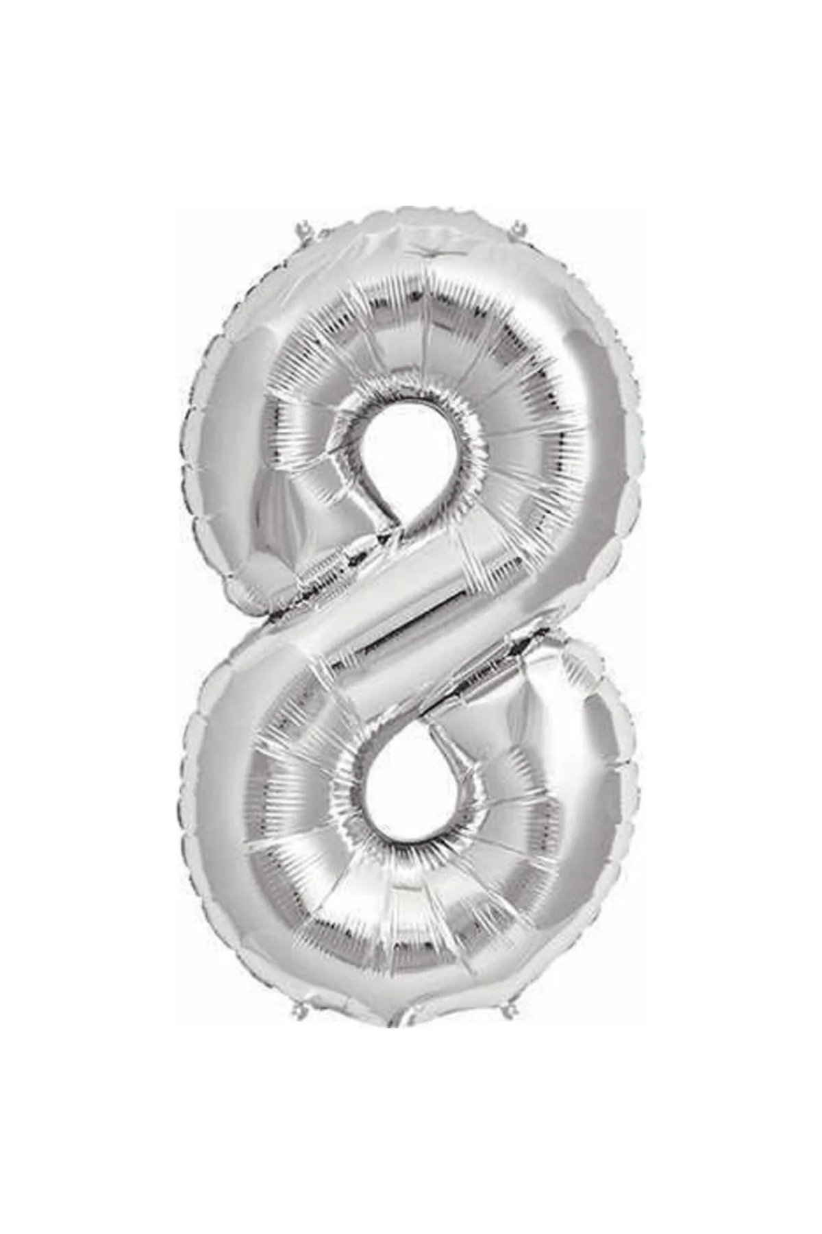 Gümüş Folyo Balon Sayılı Helyum Balon 100 Cm Dev Boy 8
