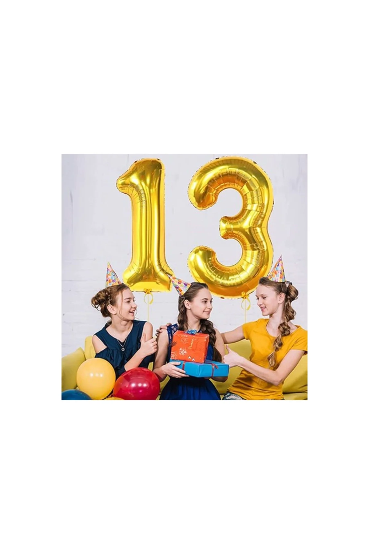 1 Rakam Folyo Balon Gold 100 Cm - PAZARIZ Görsel 3