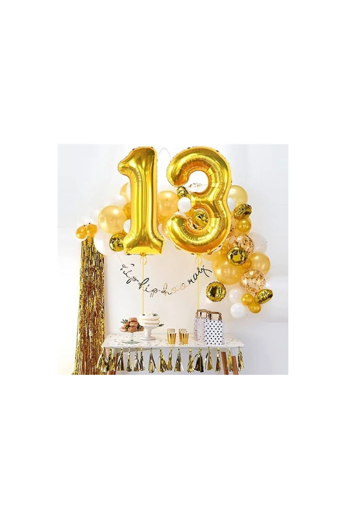 1 Rakam Folyo Balon Gold 100 Cm - PAZARIZ Görsel 2