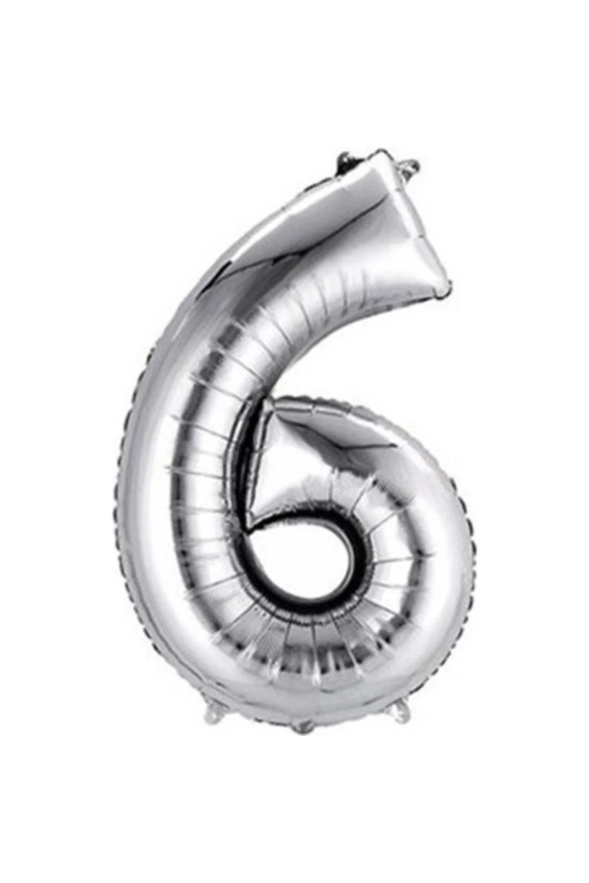 Balon Parti 6 Rakamı Gümüş Folyo Balon 102 Cm